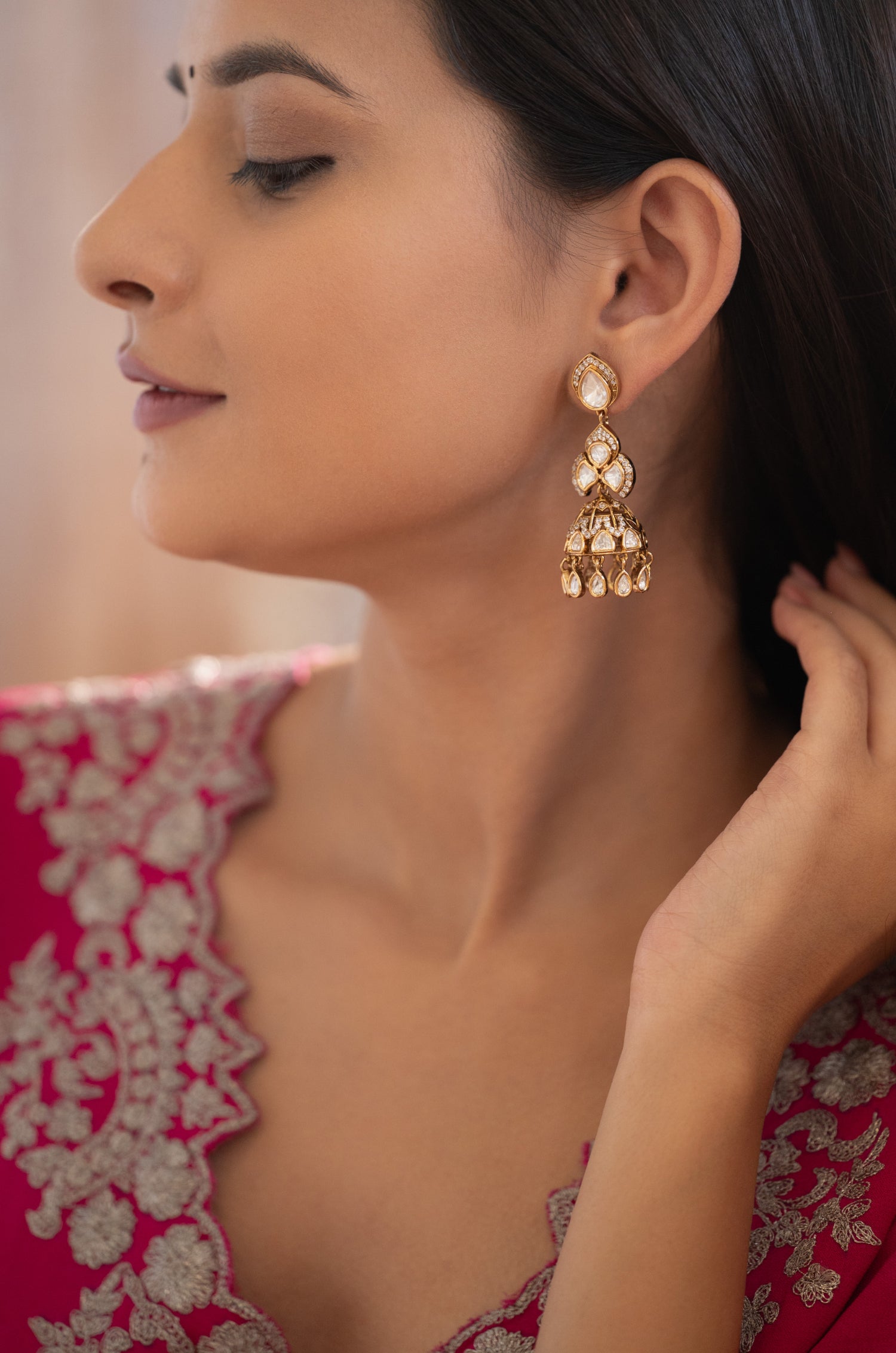 Ranaisa Polki Jhumka Earrings