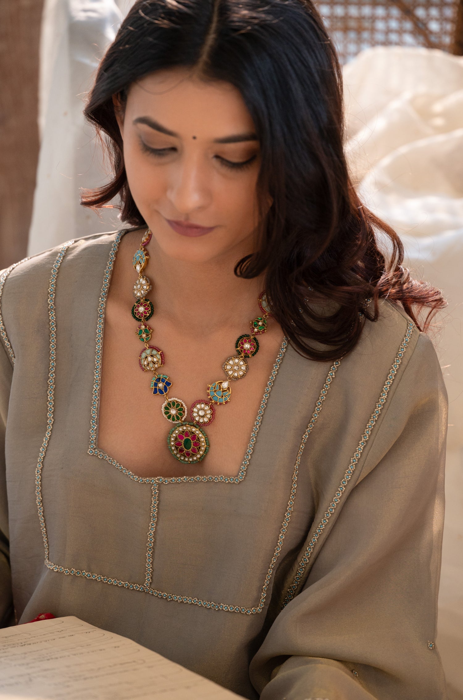 Shreashi Multicolored Kundan Necklace