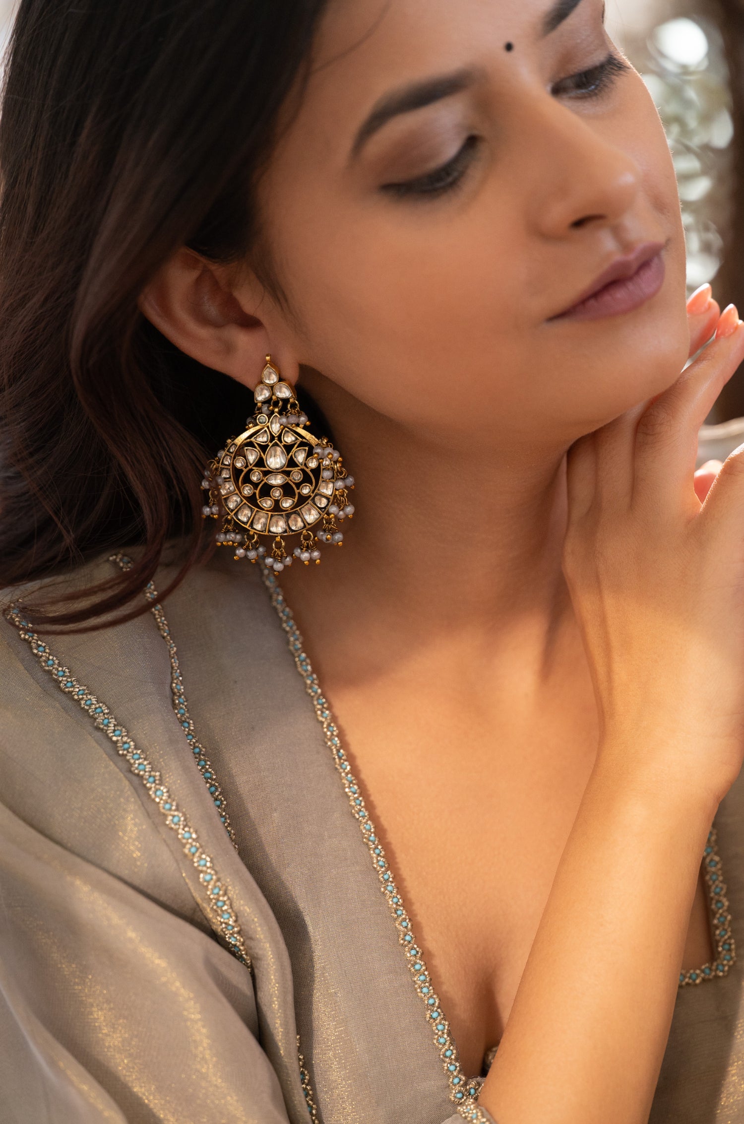 Divya Antique Kundan Earrings