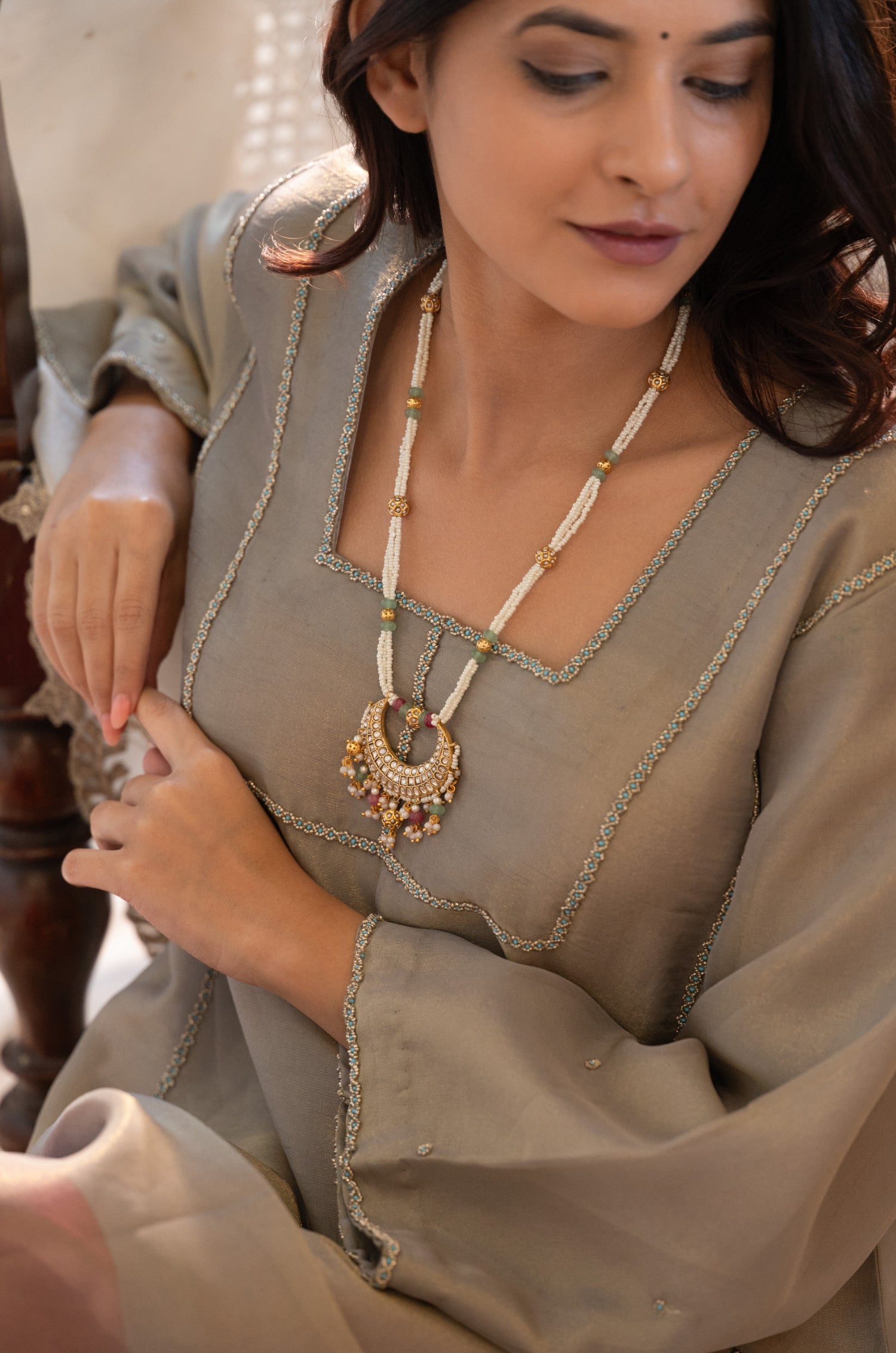 Samaina Multicolored Polki Necklace