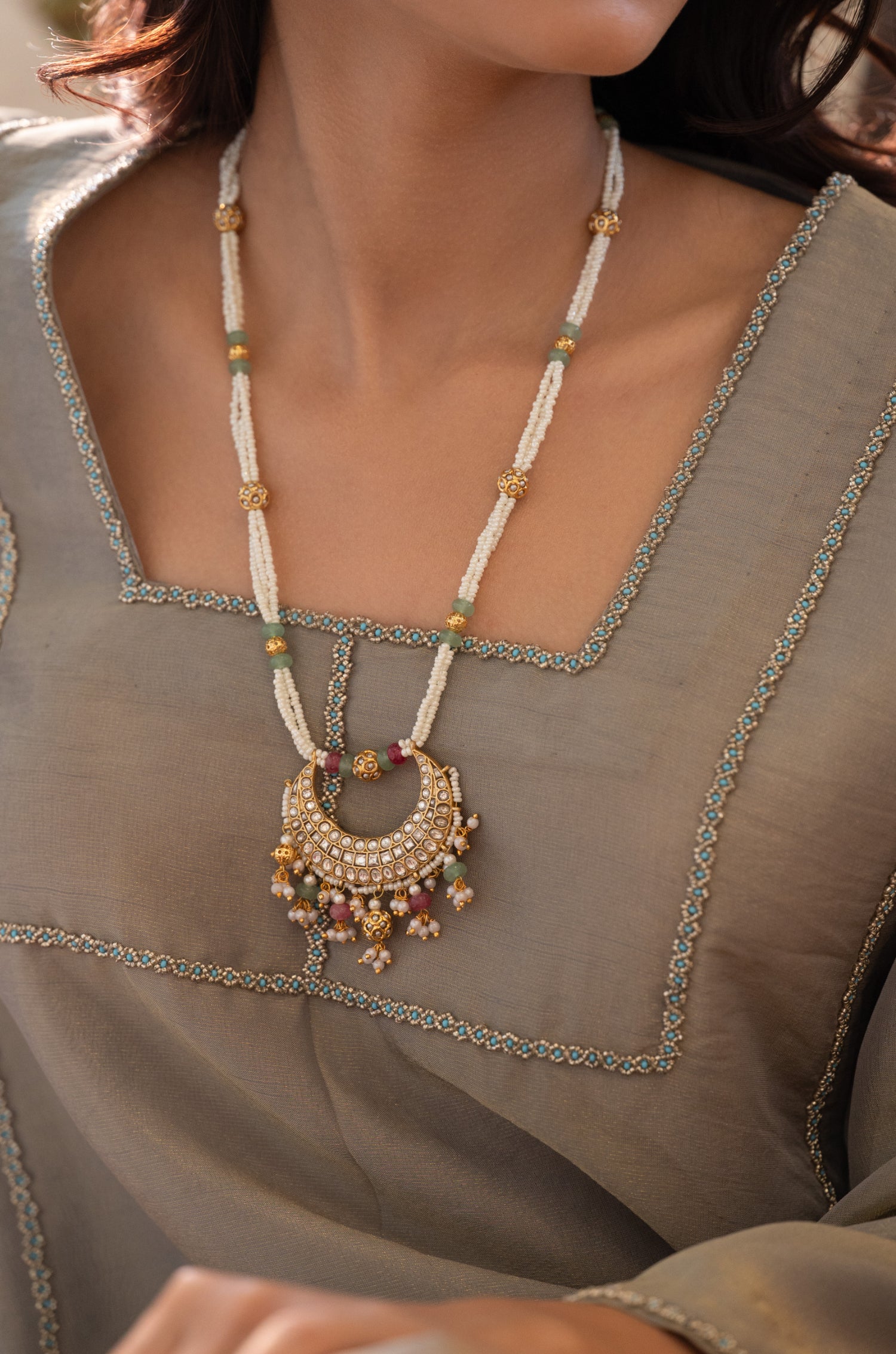 Samaina Multicolored Polki Necklace