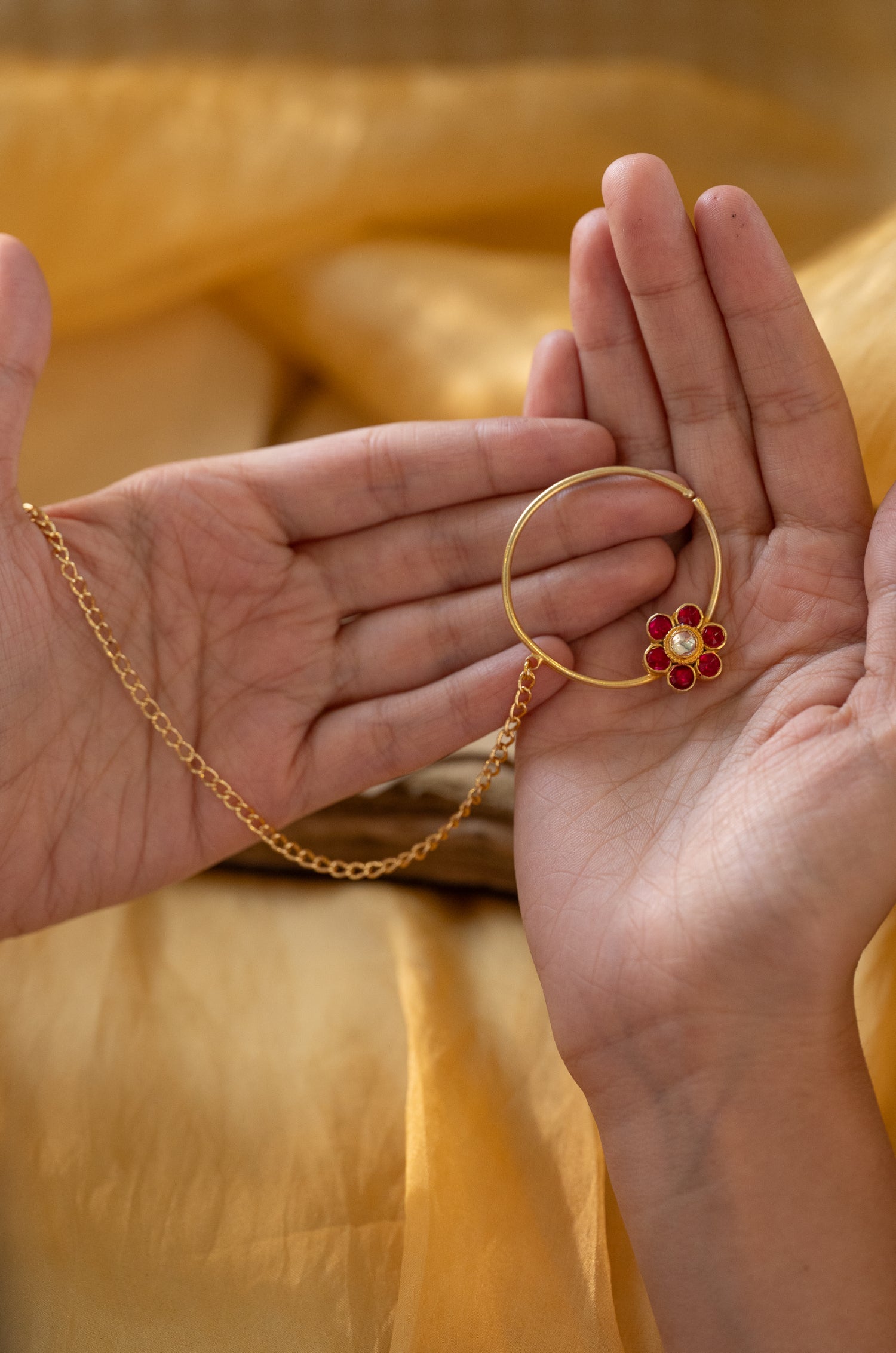 Kashi Pink Kundan Nosering