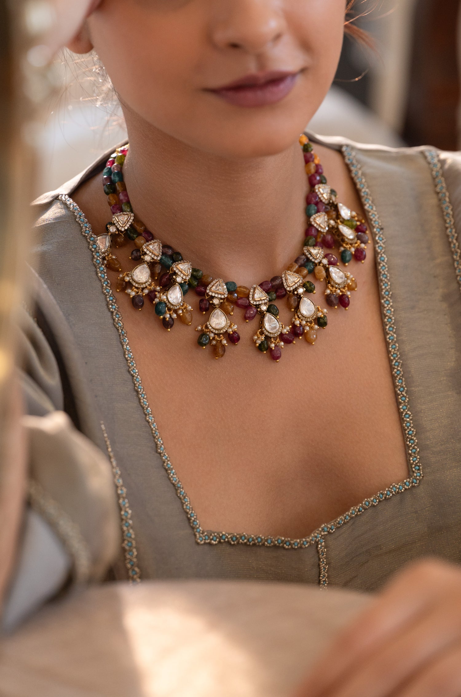 Shazia Multicolored Polki Necklace