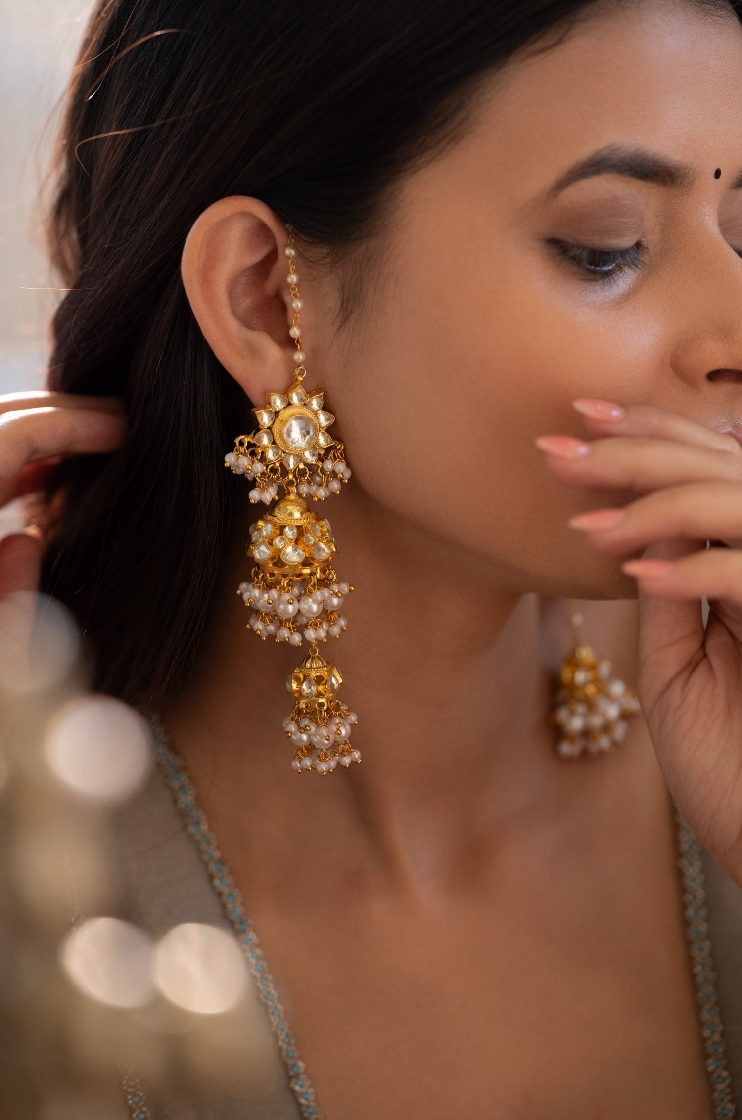 Samantha Kundan Jhumka Earrings