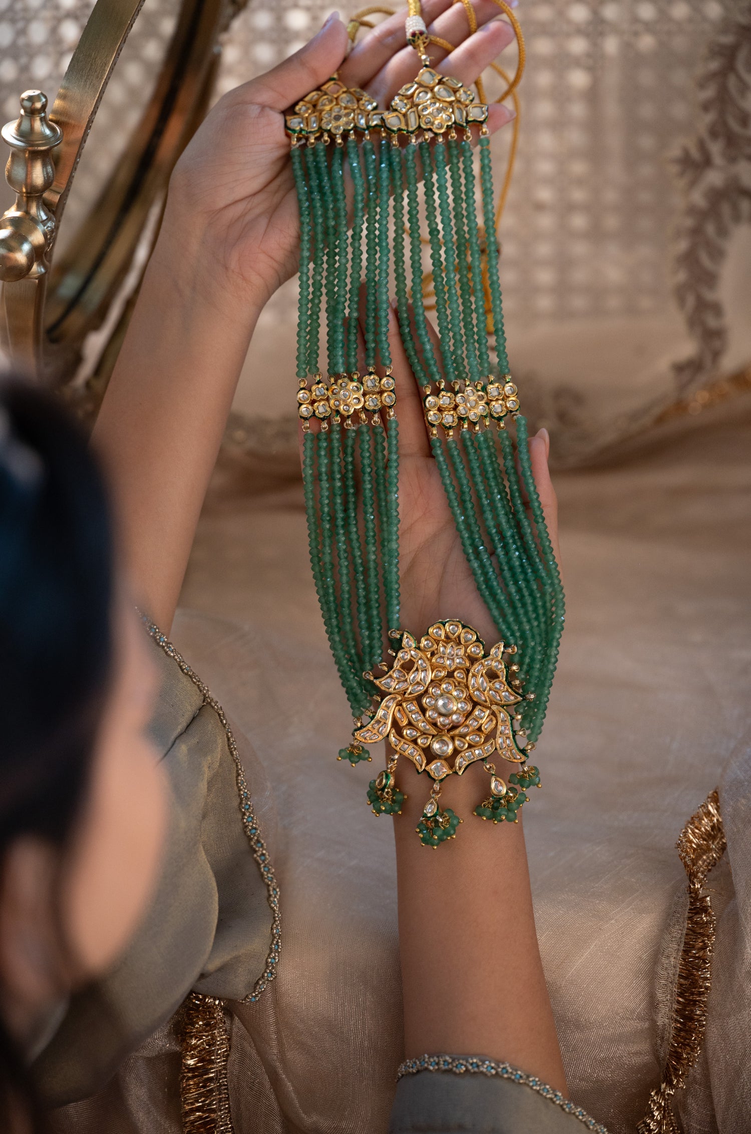 Lavina Mint Kundan Necklace