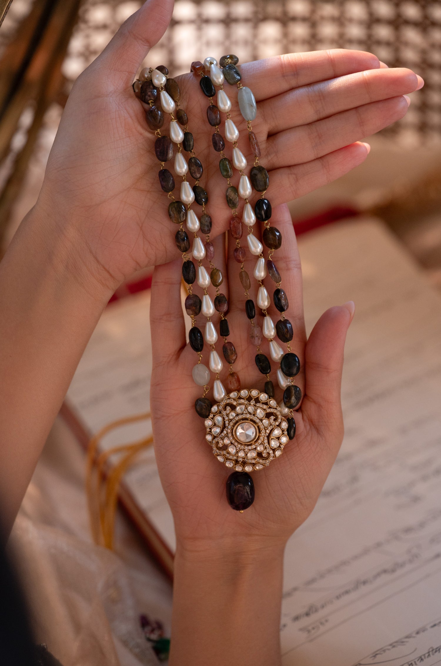 Grisha Multicolored Polki Necklace