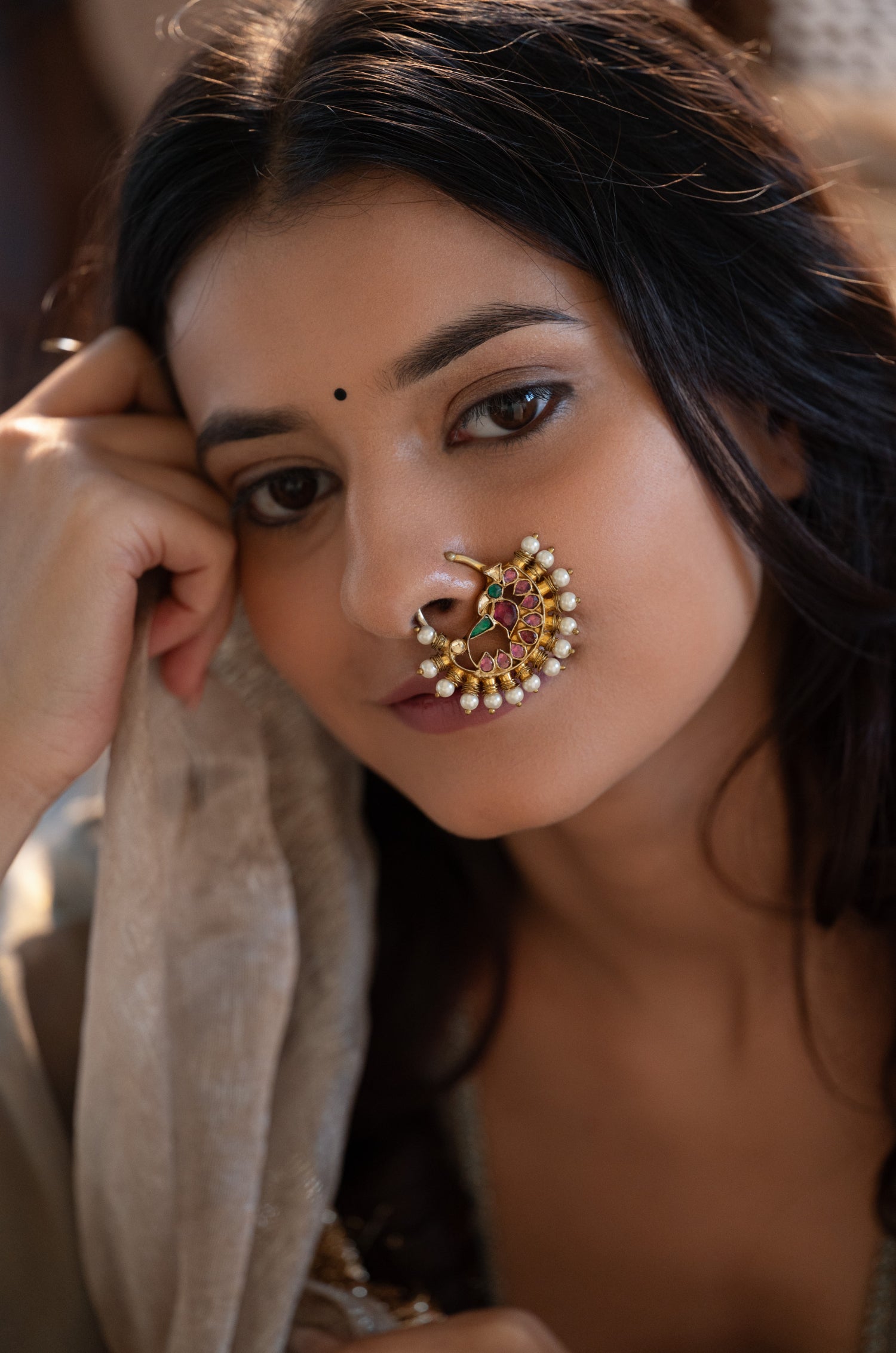 Taira Pink Kundan Nosepin