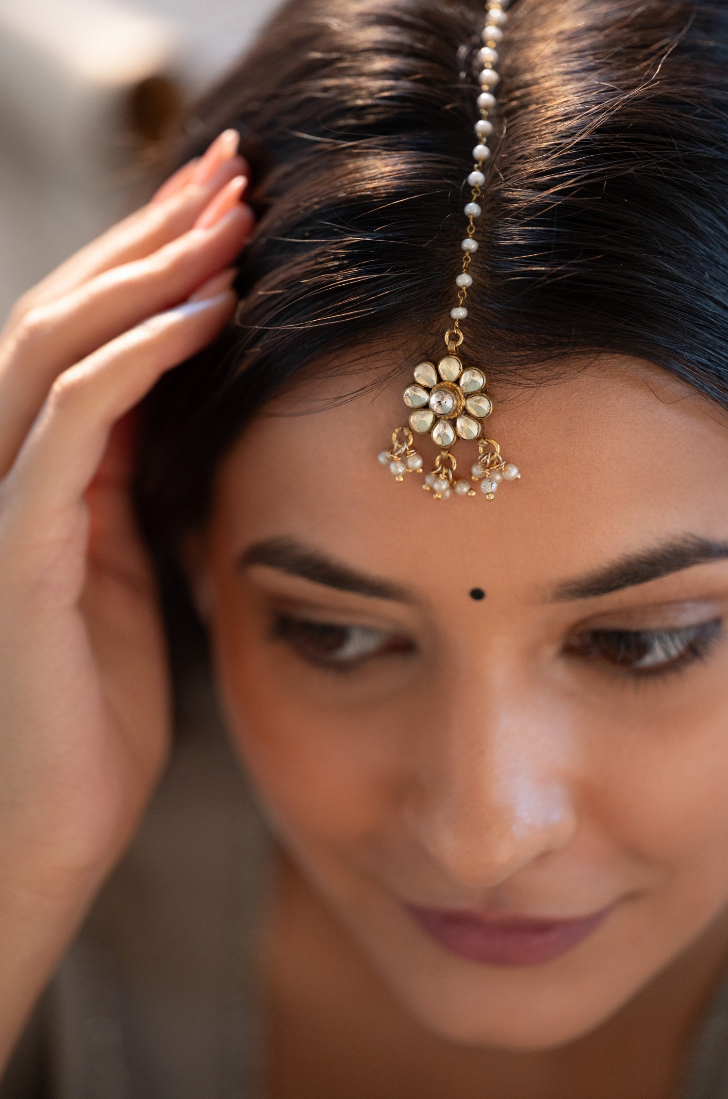 Fleur Kundan Maang Tikka