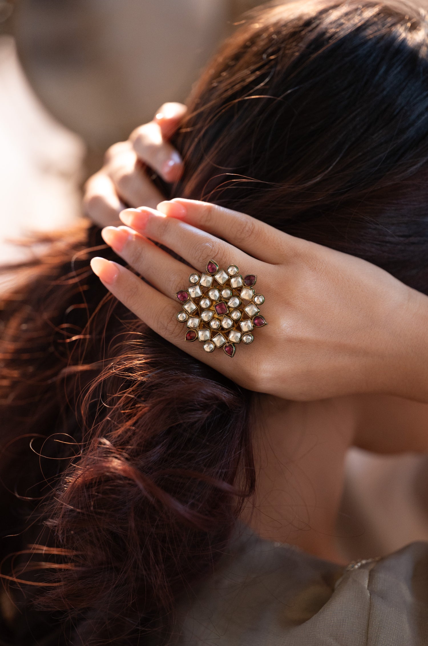 Oorvi Kundan Ring