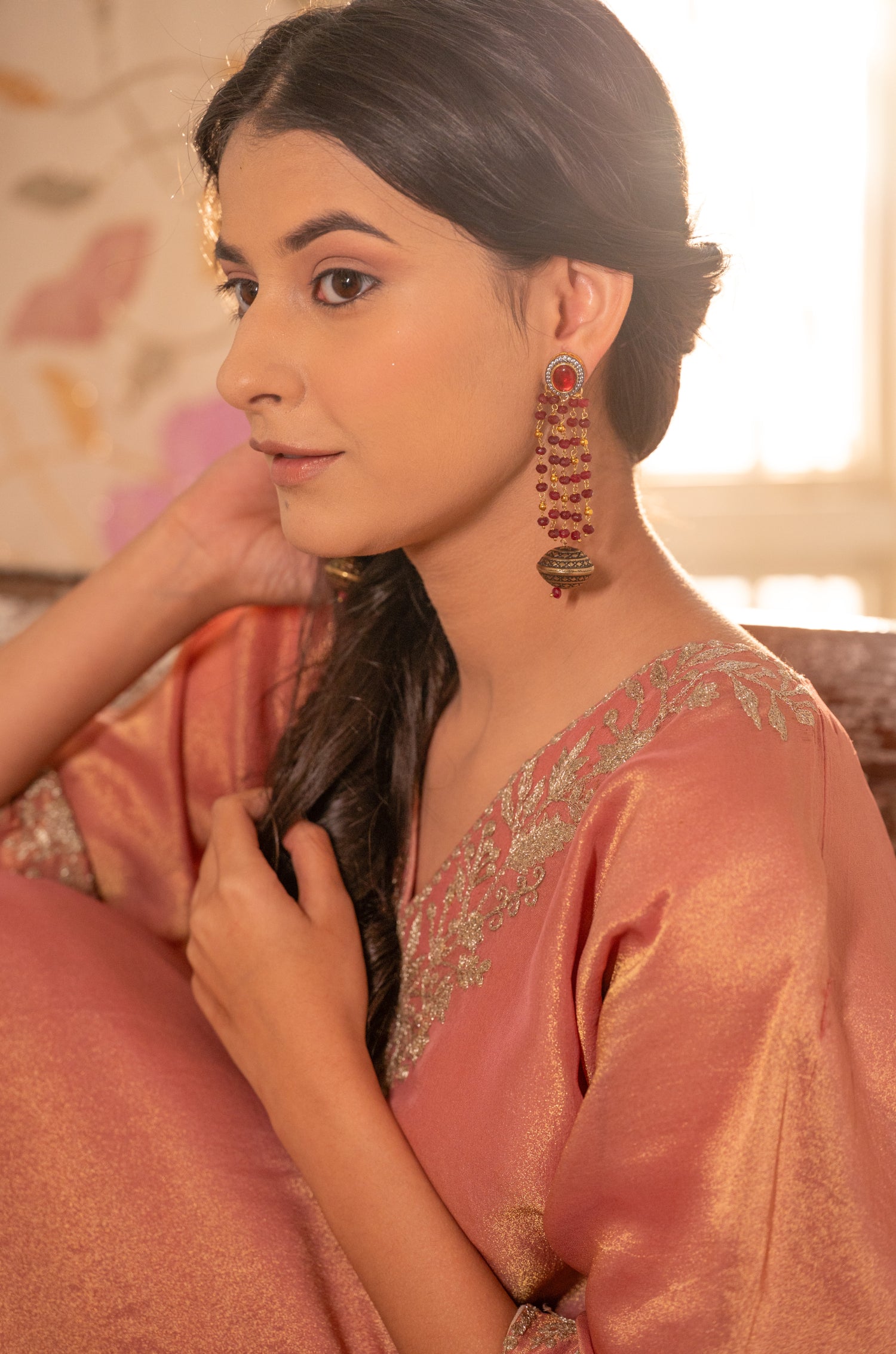 Drishti Red Earrings