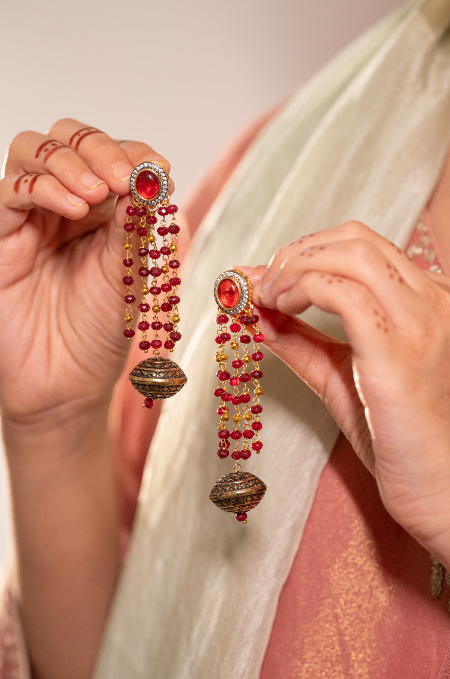 Drishti Red Earrings