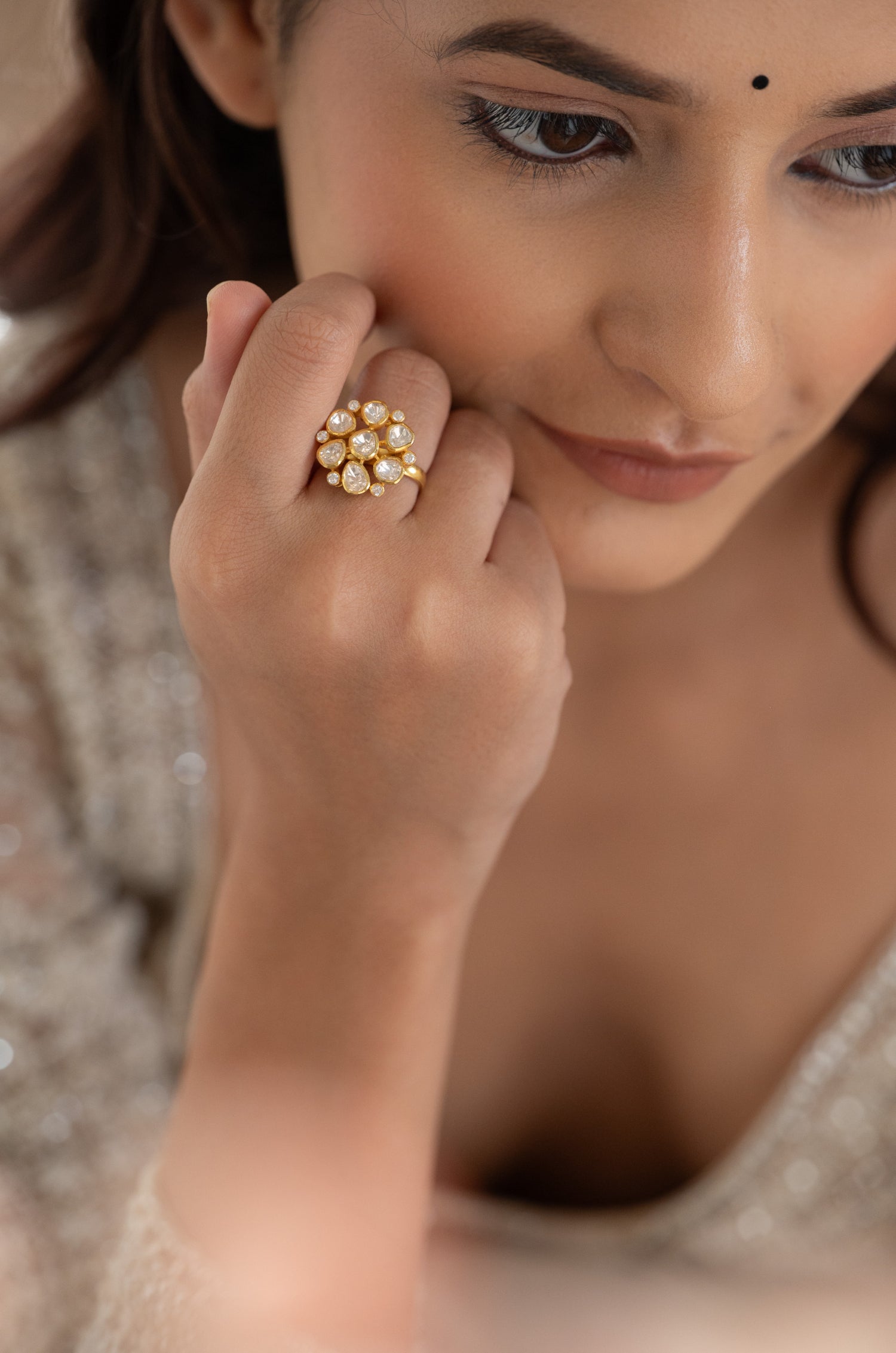 Celina Polki Silver Ring
