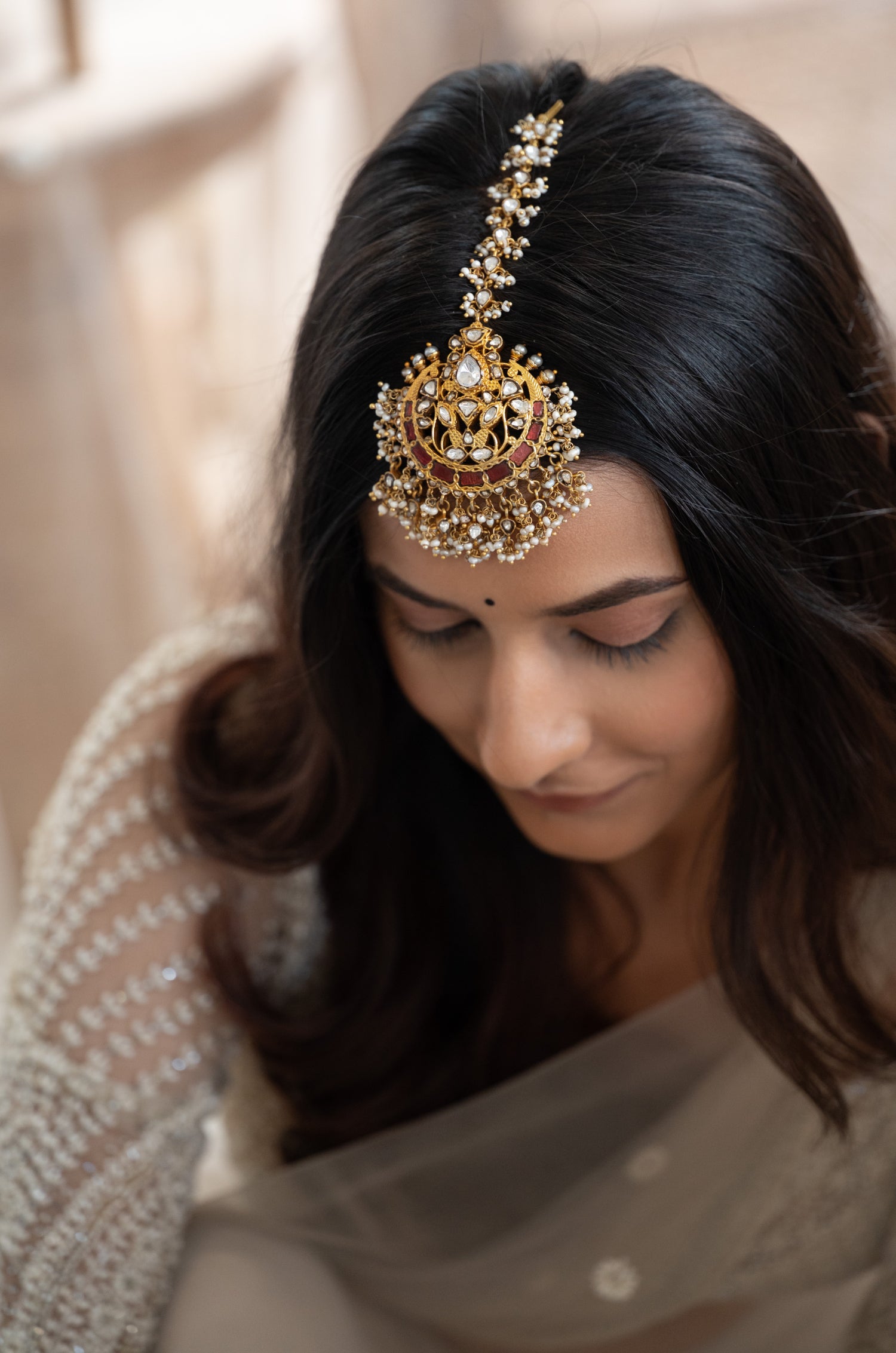 Uzra Fine Silver Chand Maangtikka