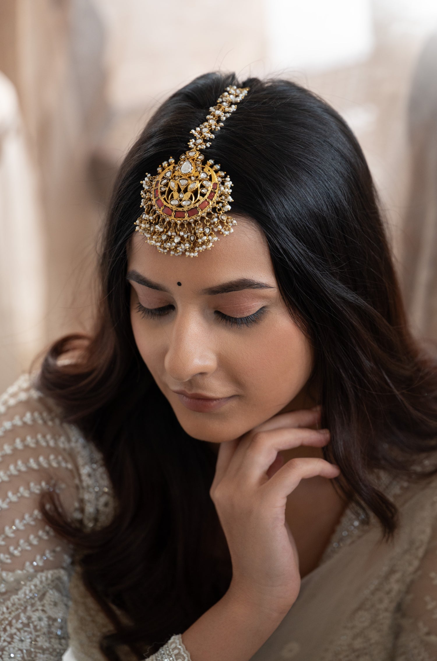 Uzra Fine Silver Chand Maangtikka