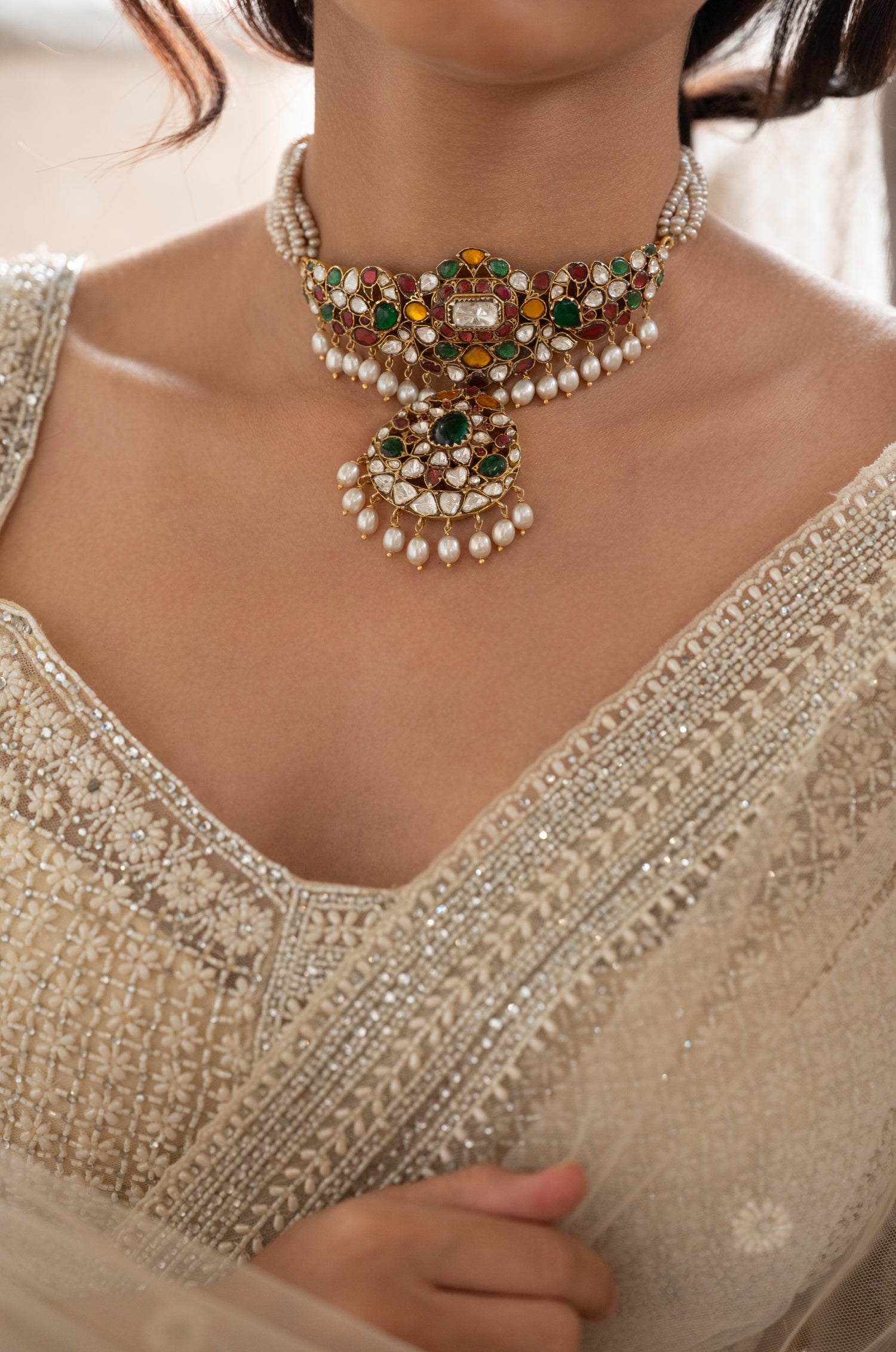 Hania Multicolored Fine Silver Necklace Set