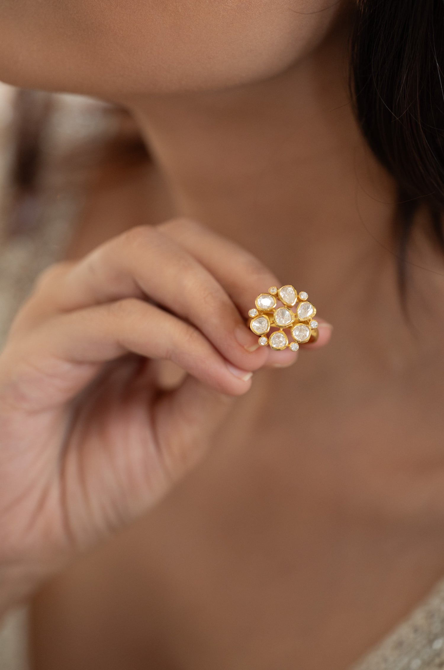 Celina Polki Silver Ring