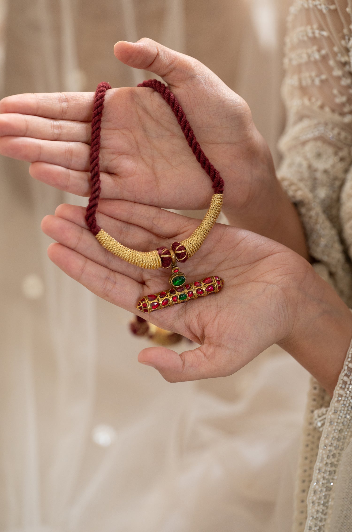 Seerisha Fine Silver Meenakari Necklace