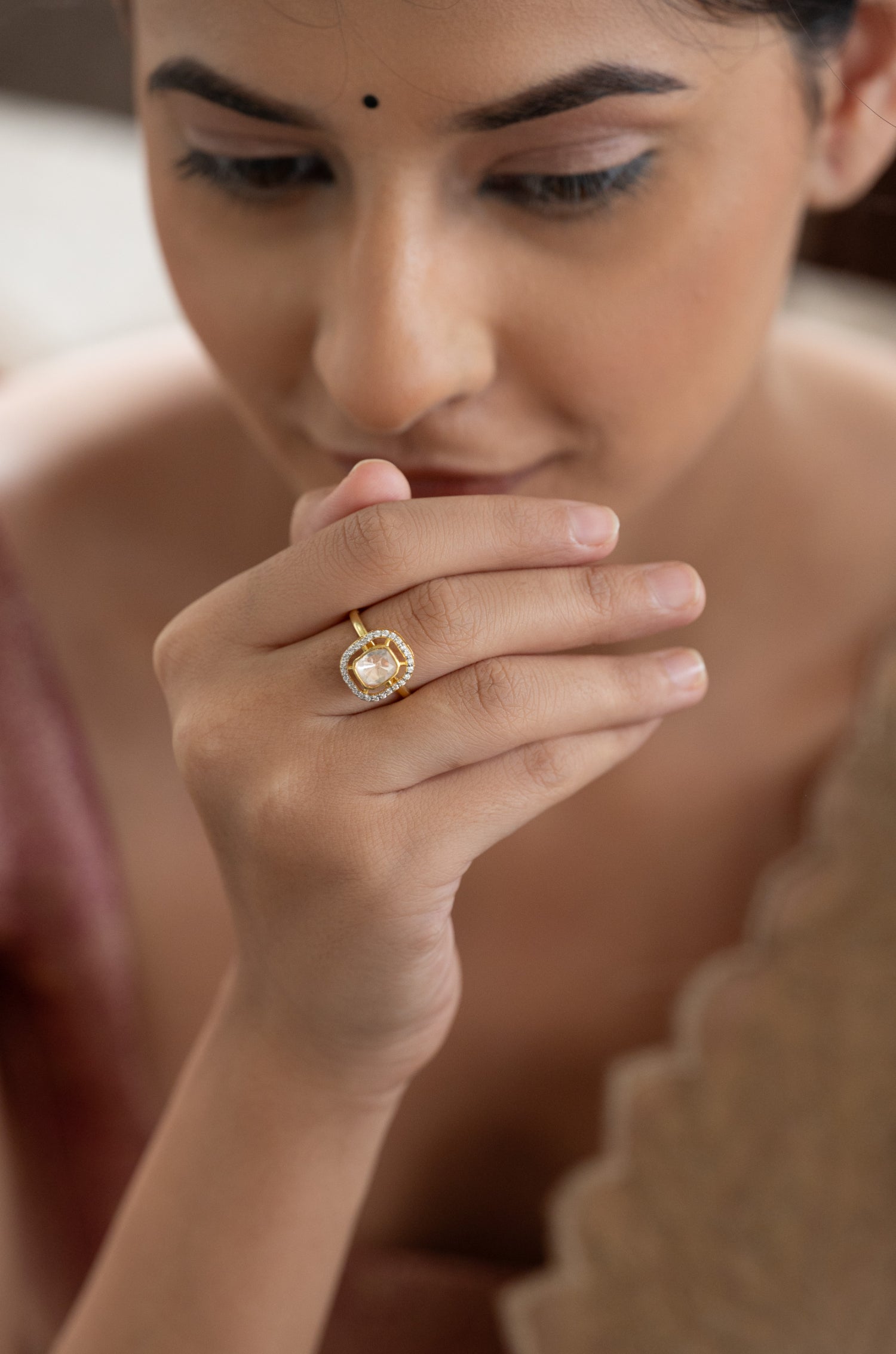 Sneha Silver Polki Ring
