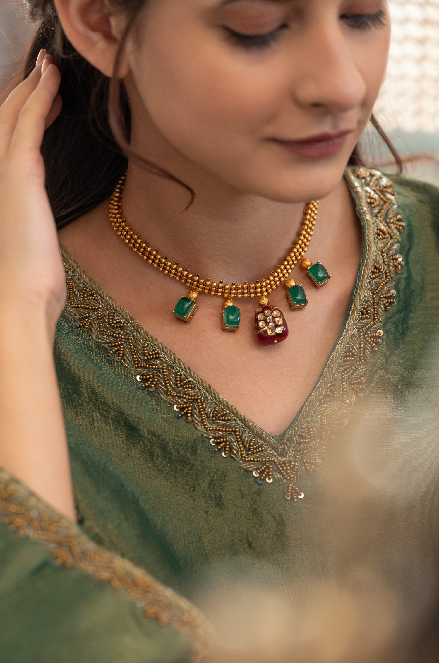Purvi Temple Work Necklace