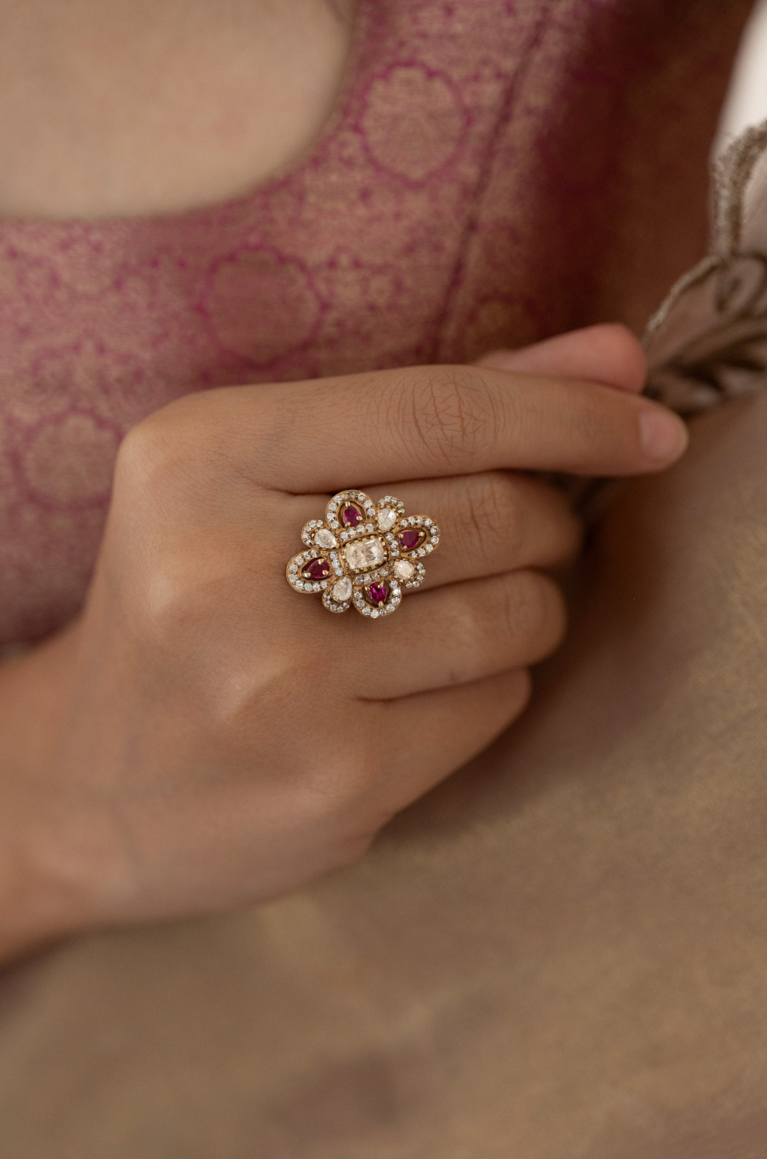 Irishka Silver Polki Ring