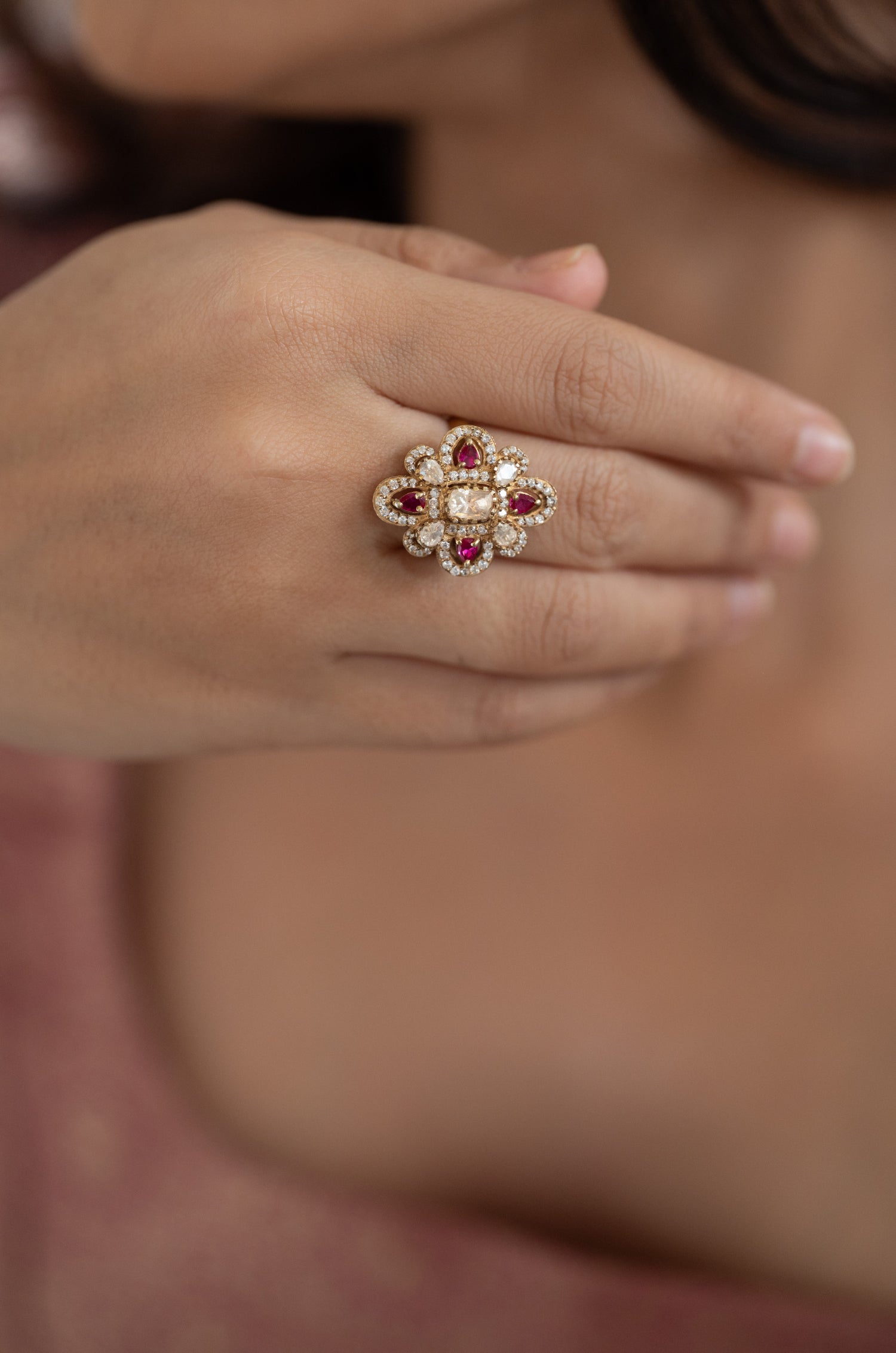 Irishka Silver Polki Ring
