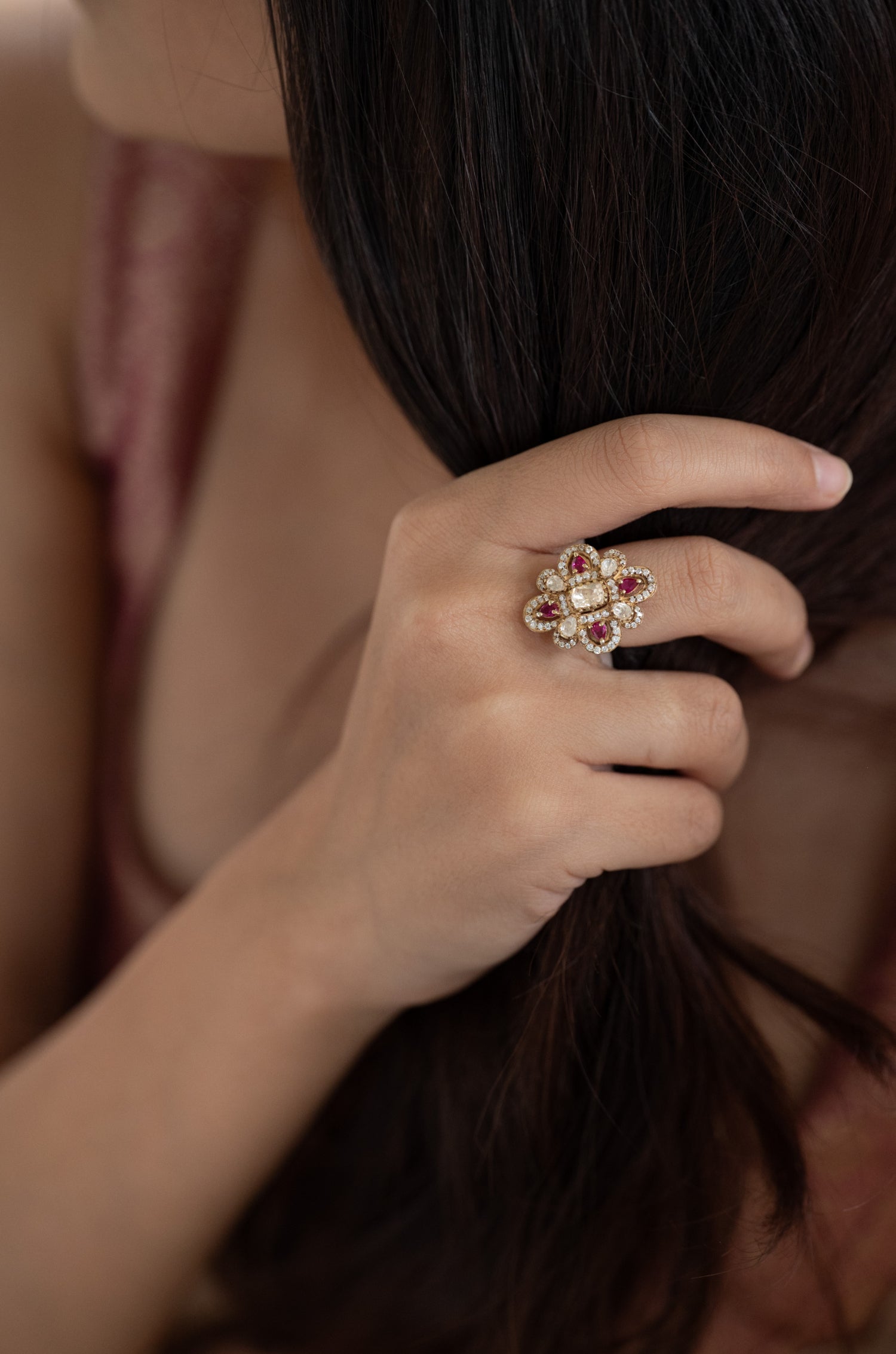 Irishka Silver Polki Ring
