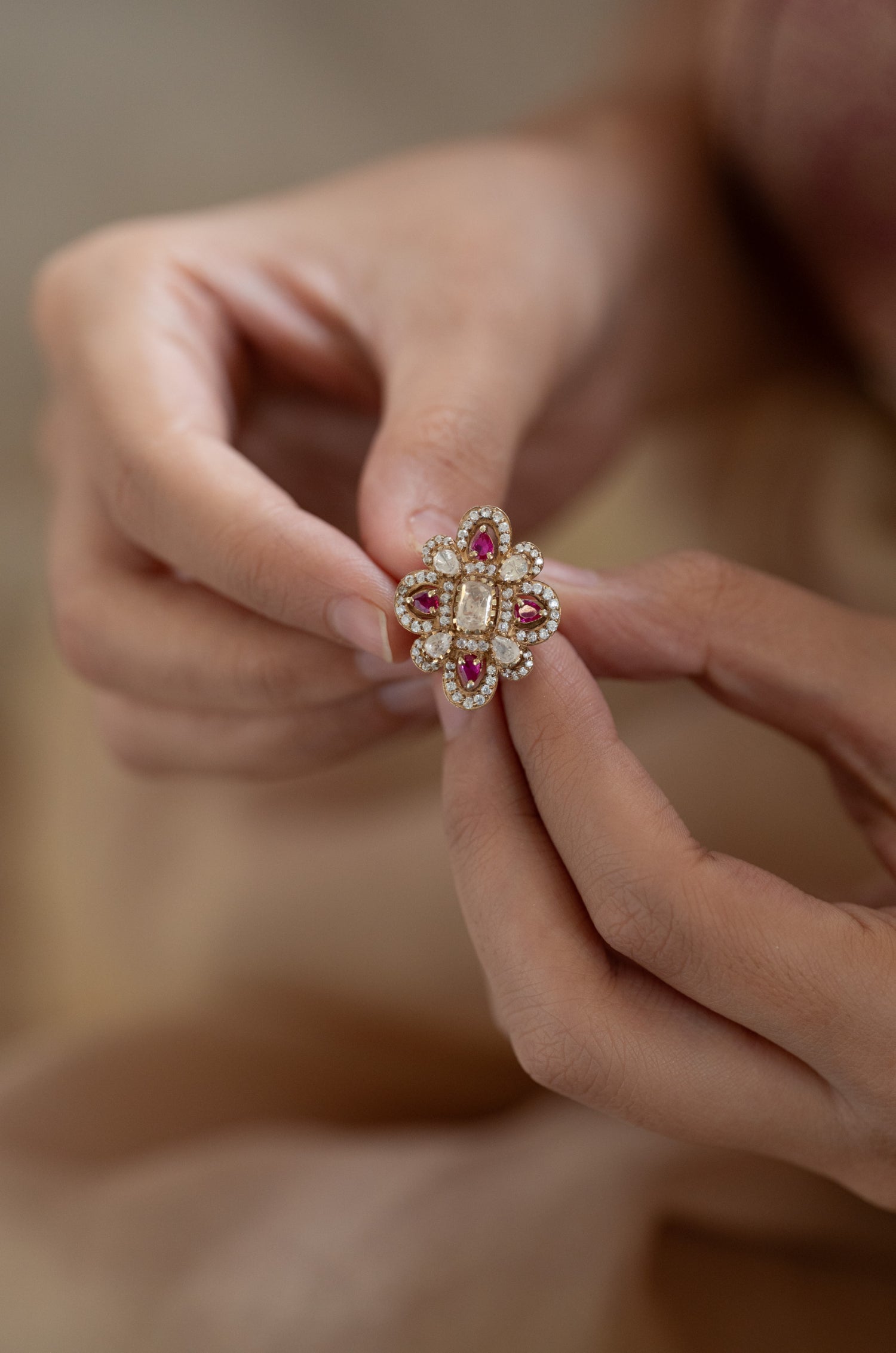 Irishka Silver Polki Ring
