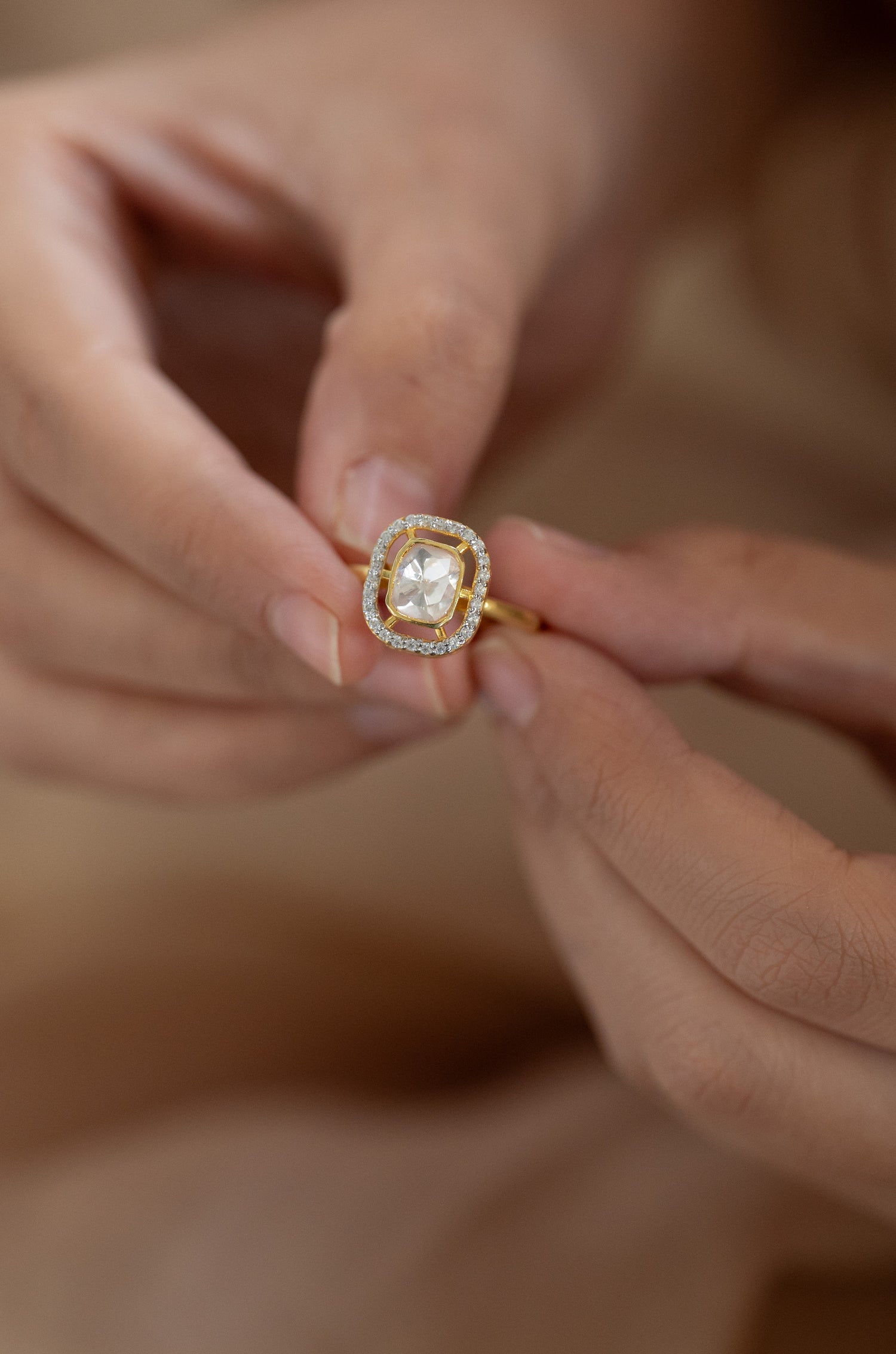 Sneha Silver Polki Ring