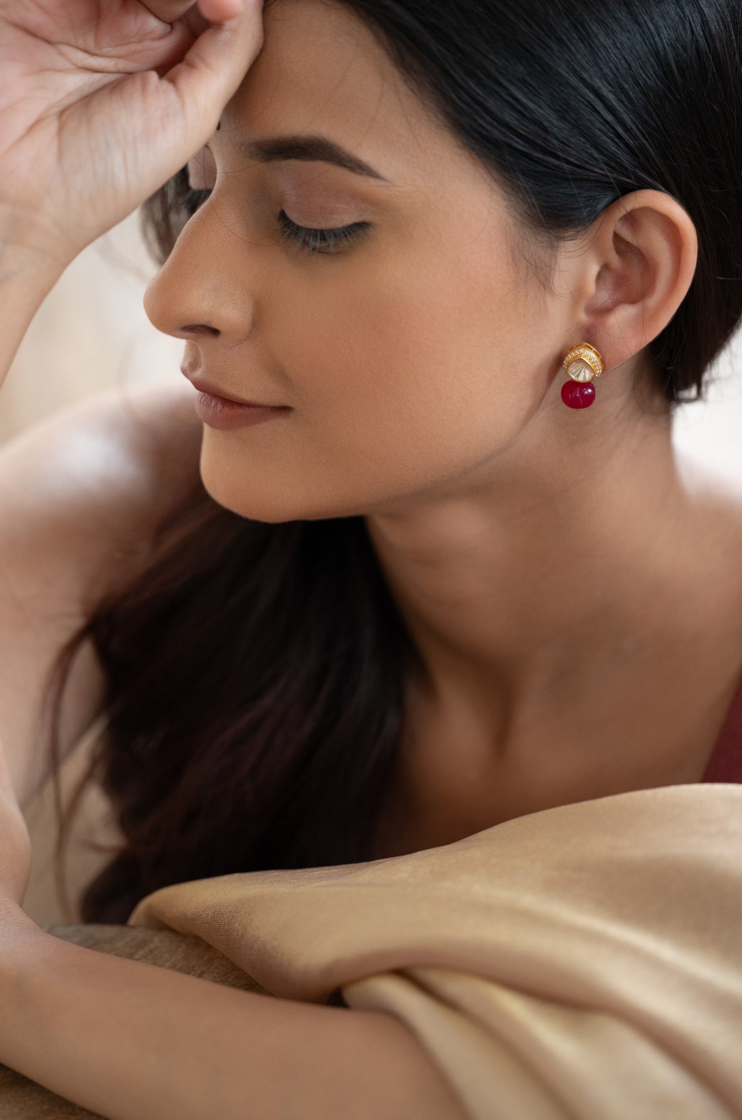 Urvika Red Fine Silver Drops