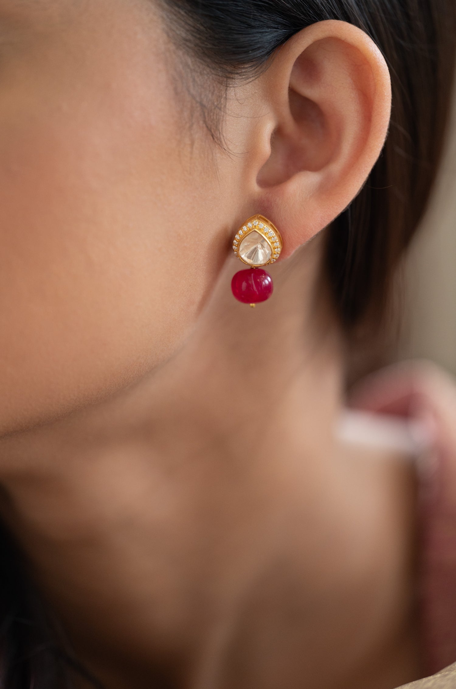 Urvika Red Fine Silver Drops
