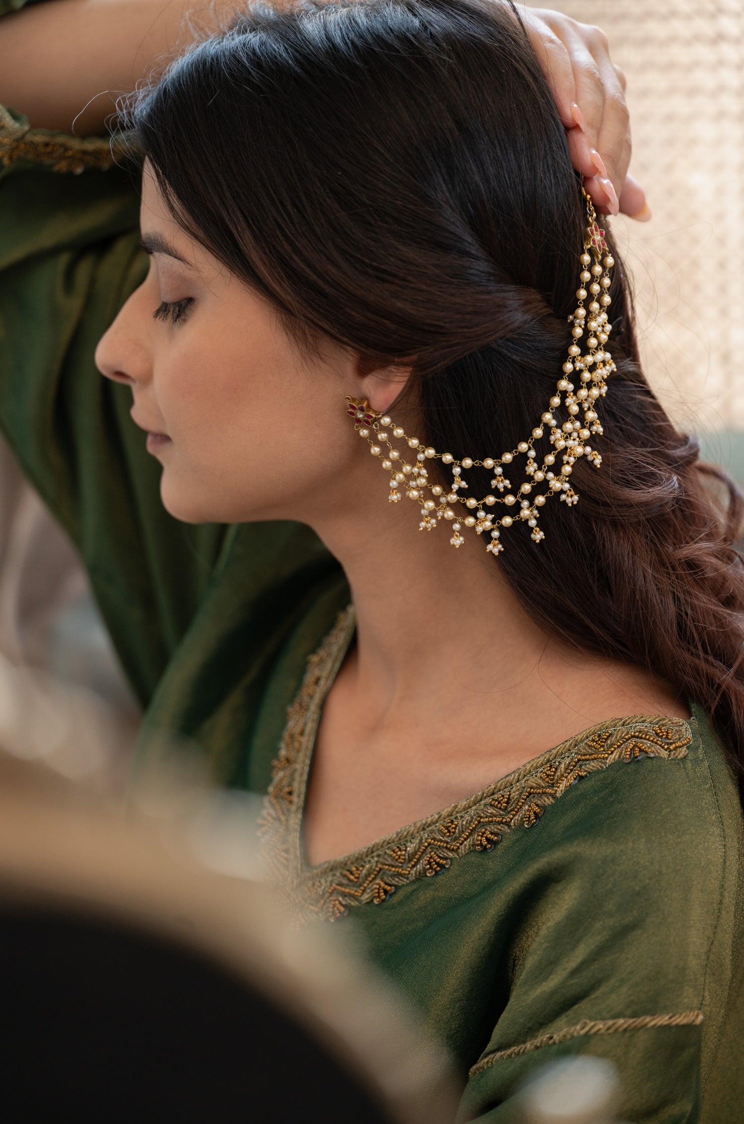 Olivia Pink Kaan Chain Earrings