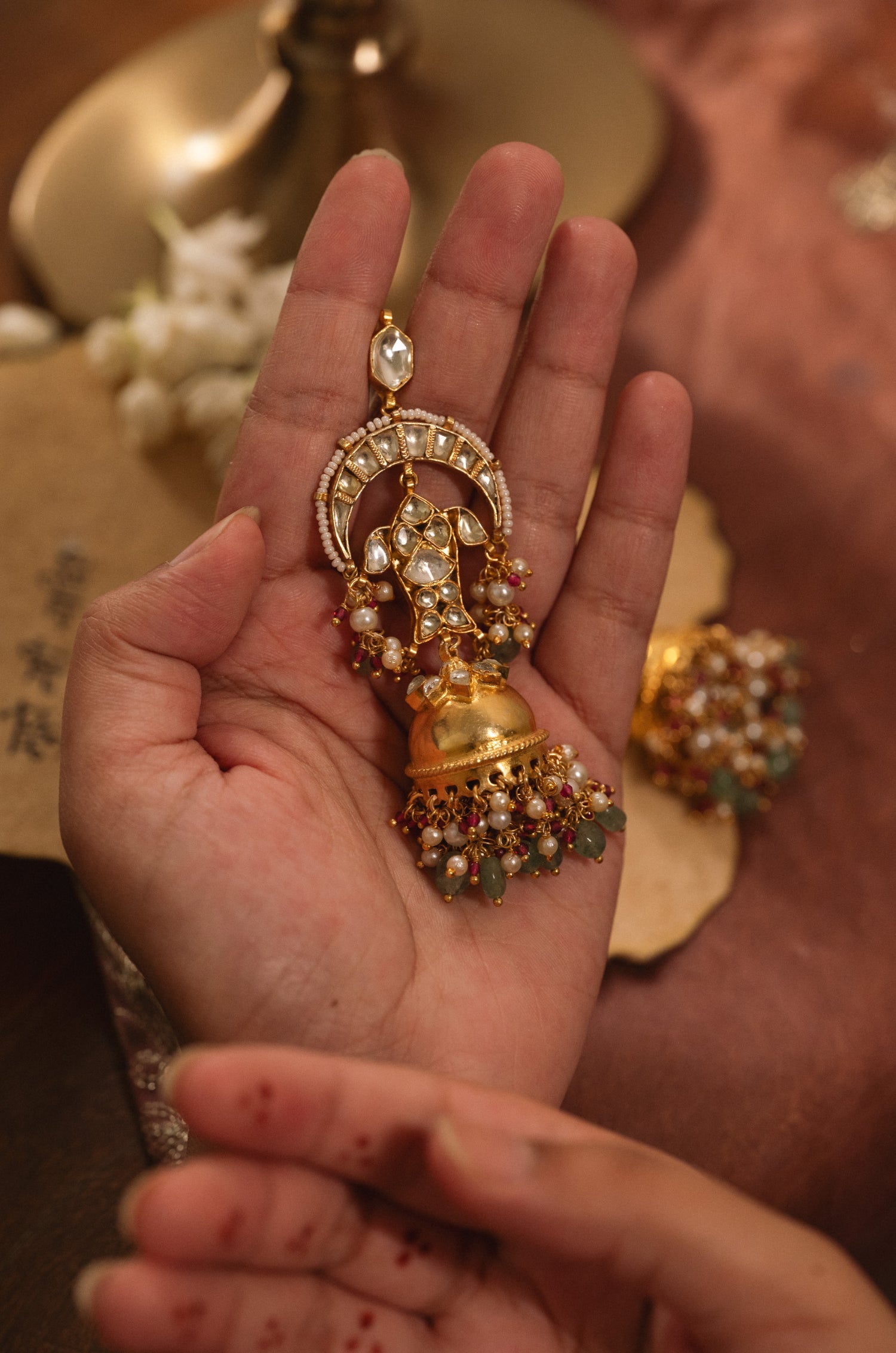 Parul Kundan Jhumka Earrings