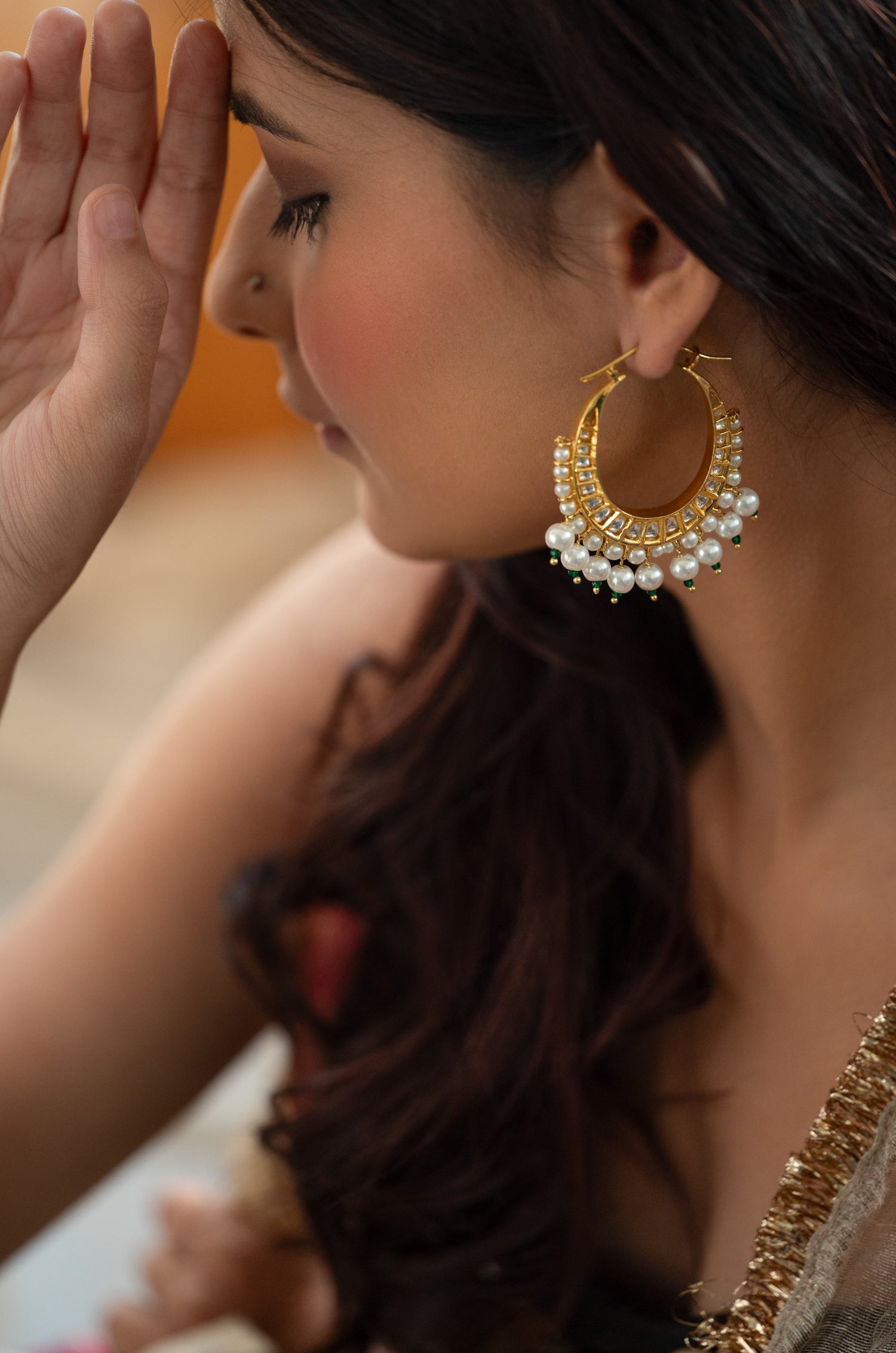 Param White Pearl Hoops