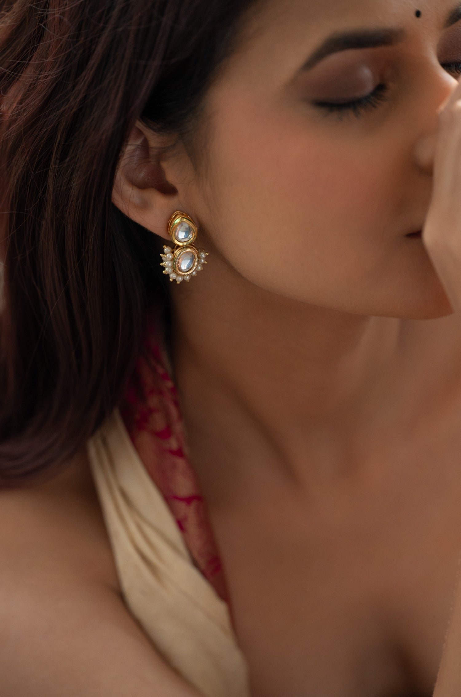 Aspin Kundan And Pearls Earrings