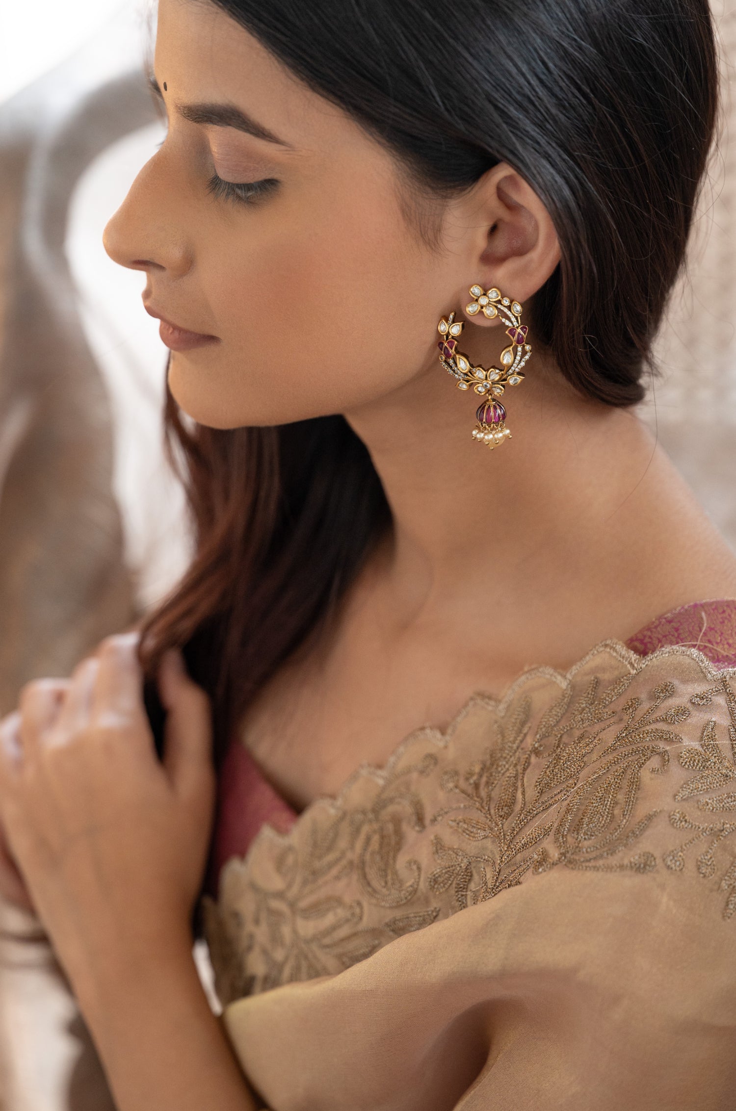 Irvika Red Polki Hoops