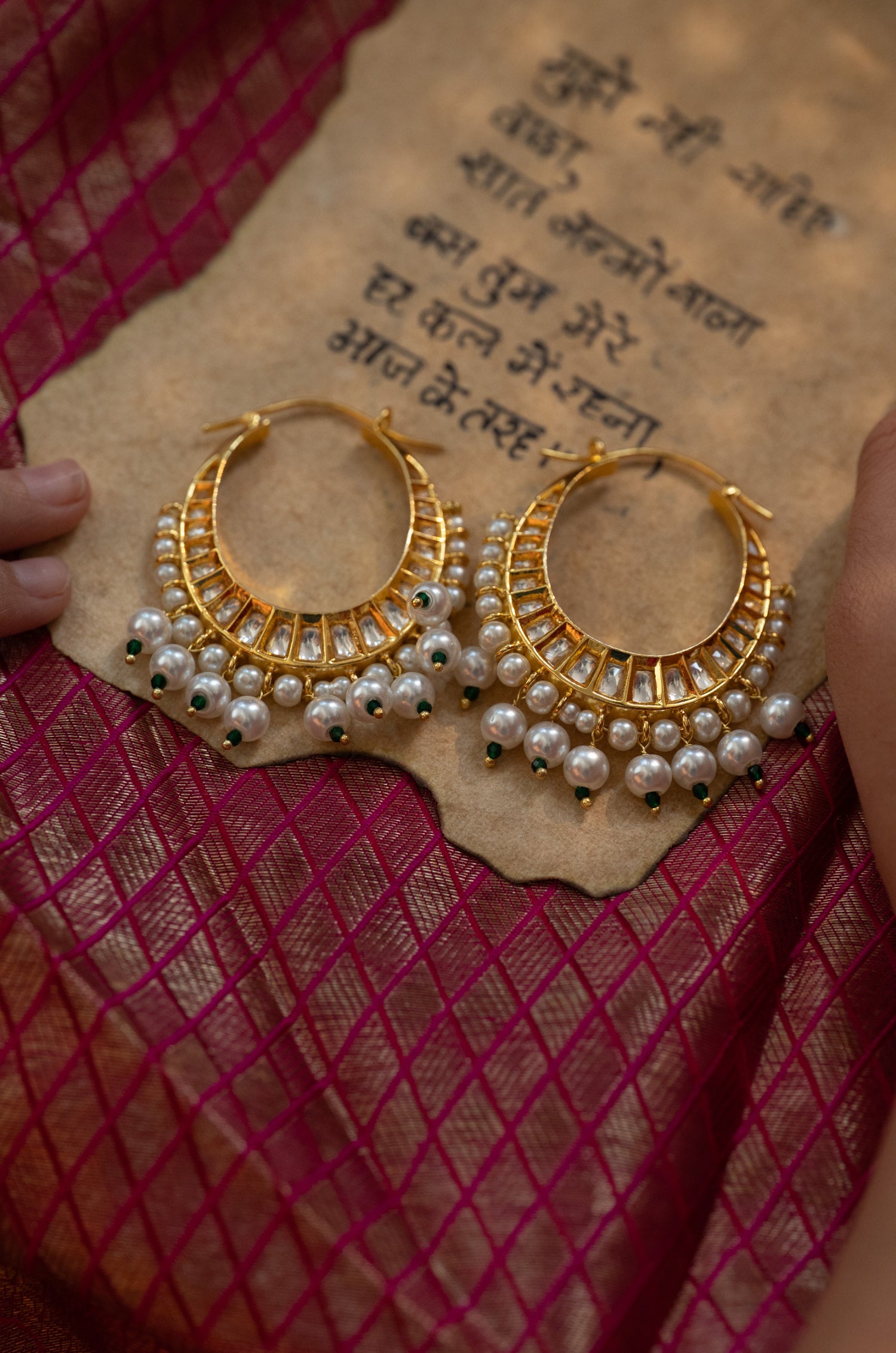 Param White Pearl Hoops