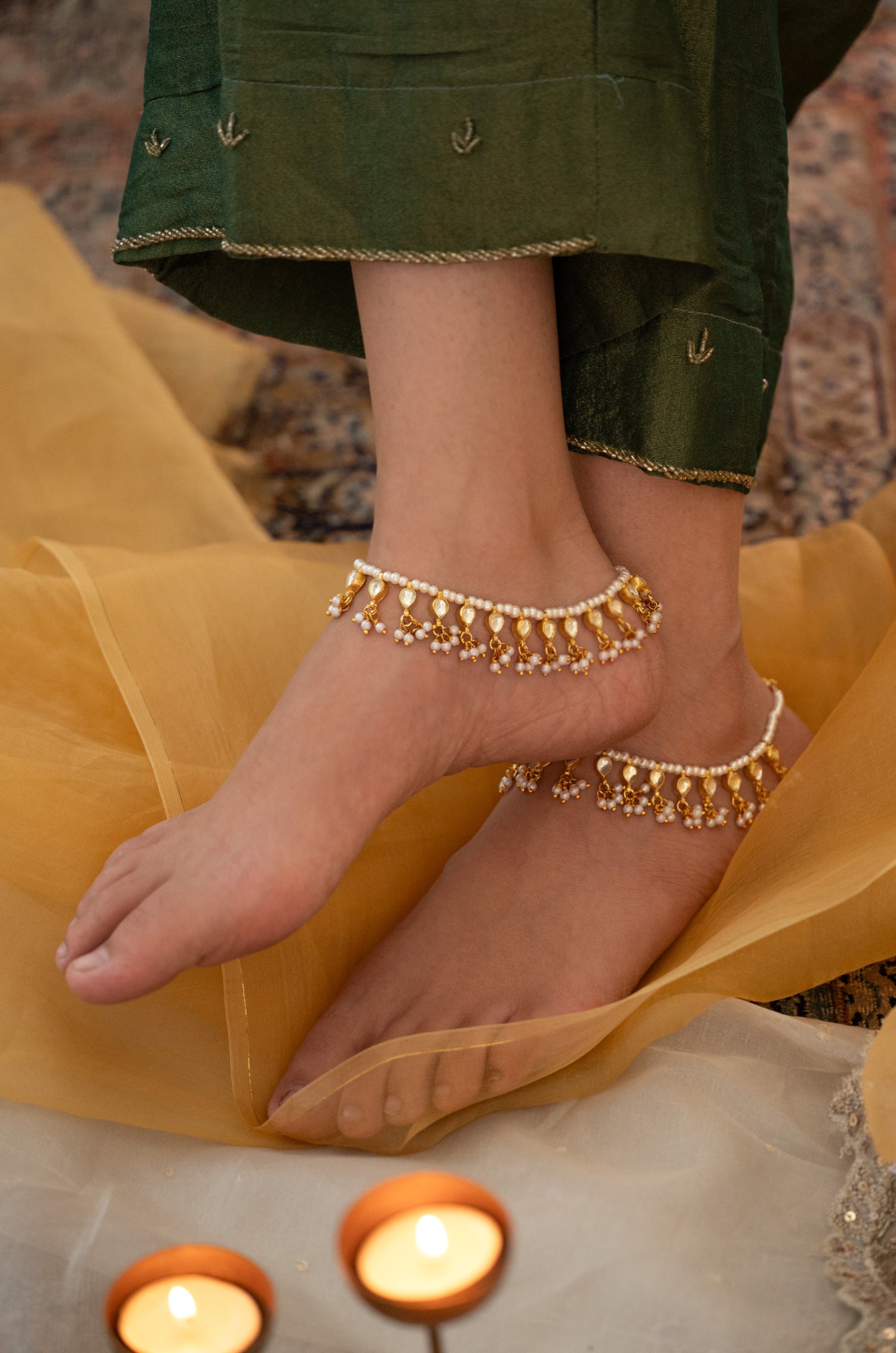 Fehri Kundan Anklets