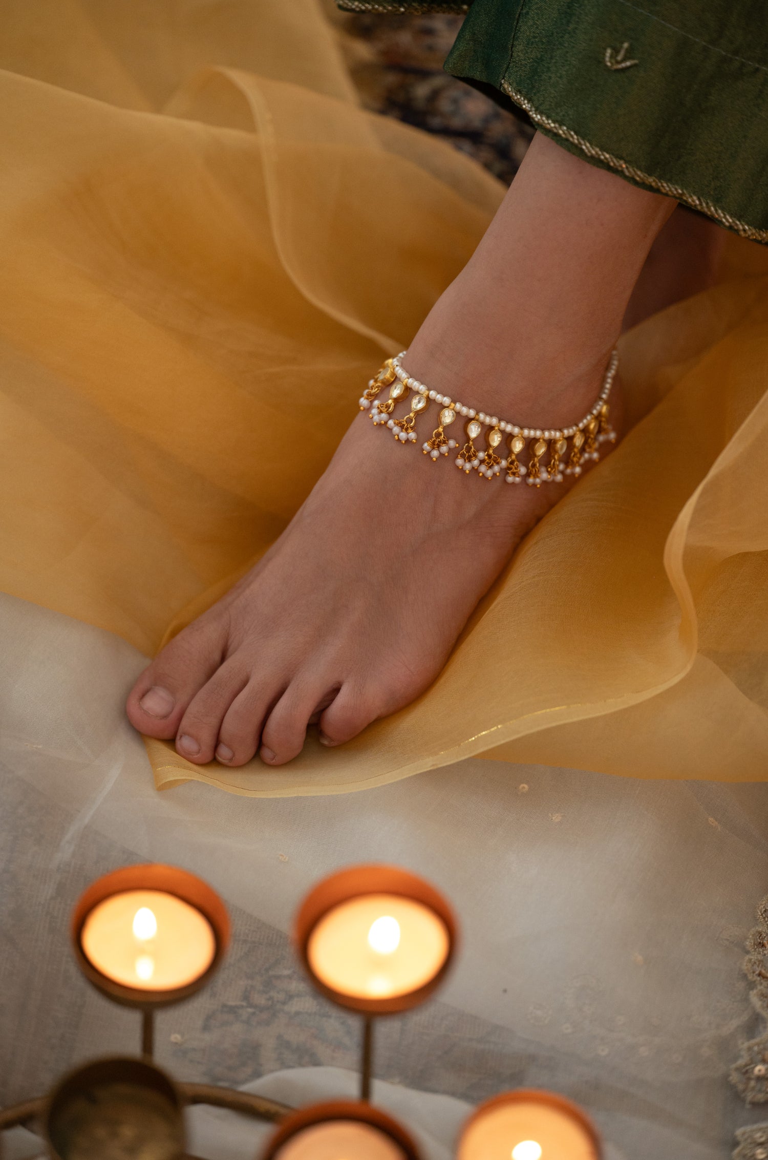 Fehri Kundan Anklets