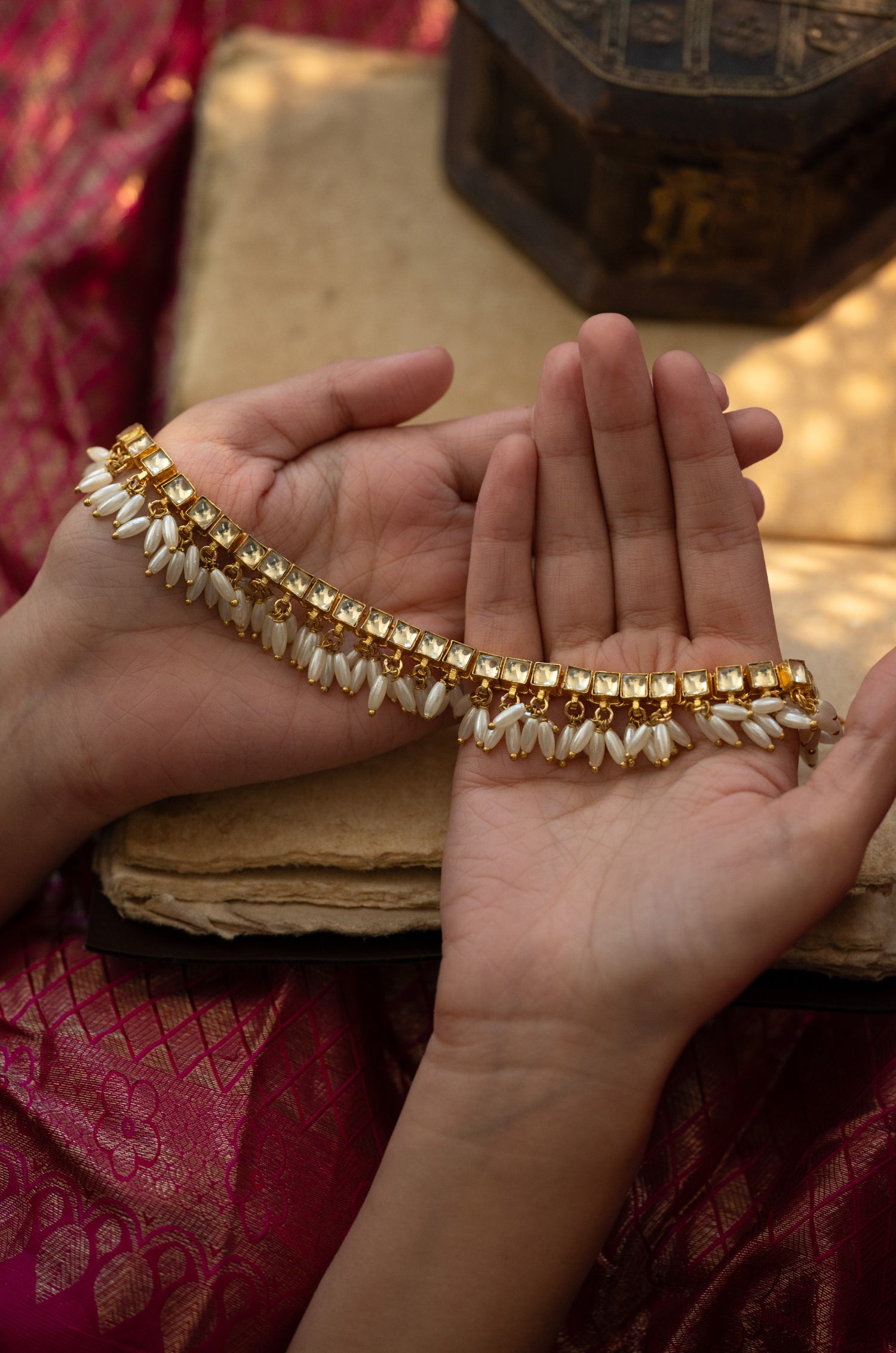 Versha Kundan And Pearl Necklace