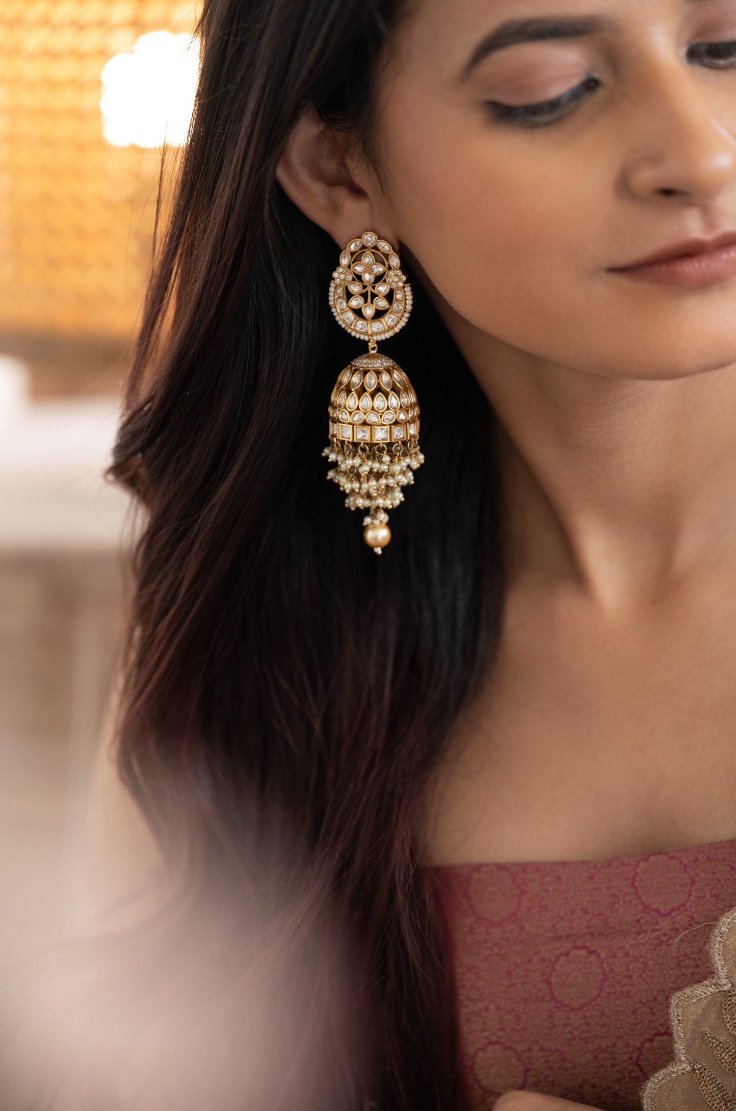 Zarmina Polki Jhumka Earrings