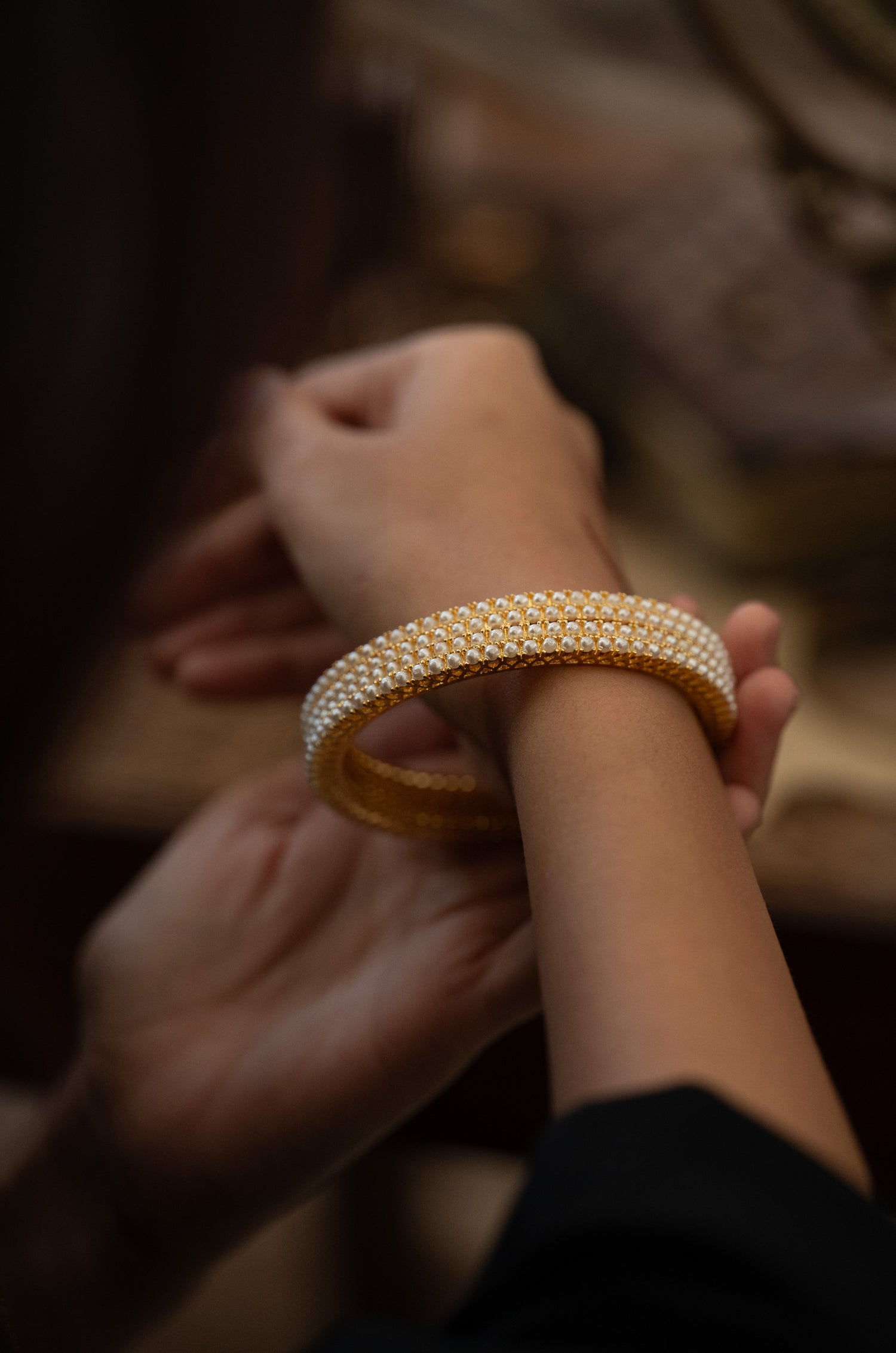 Rashi Pearl Bangles - Set of 4