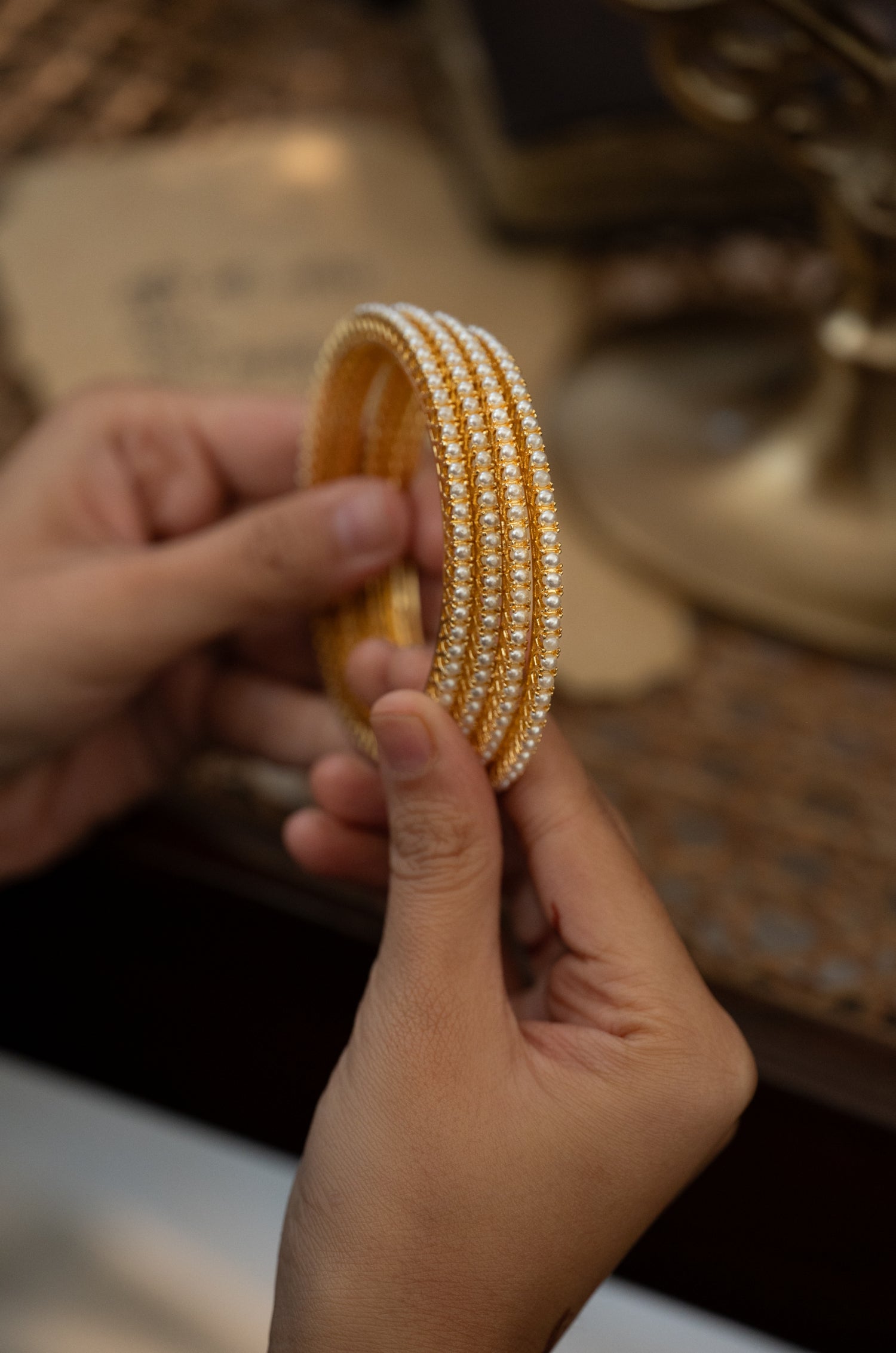 Rashi Pearl Bangles - Set of 4