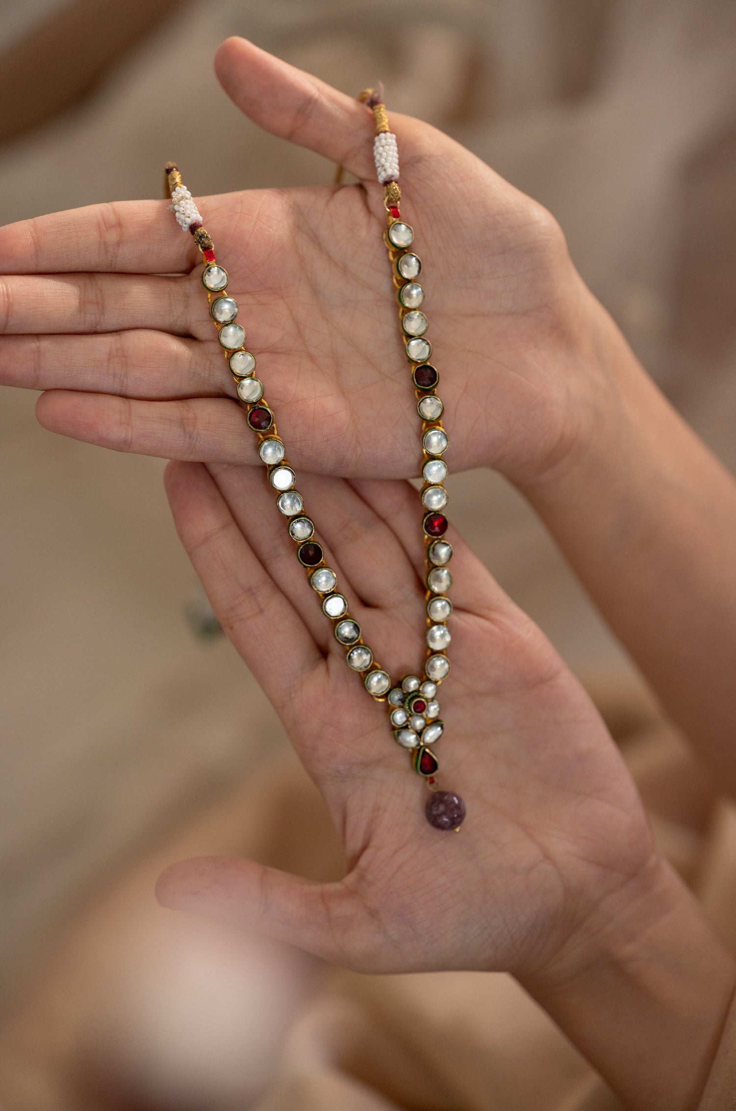 Eshna Red Kundan Necklace