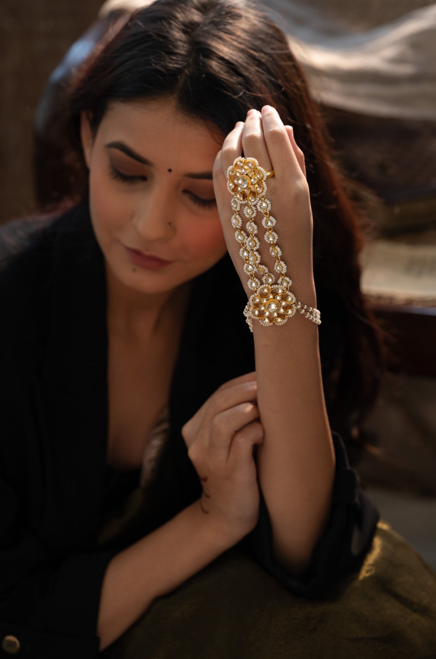 Khushi Kundan and Pearls Hathphool