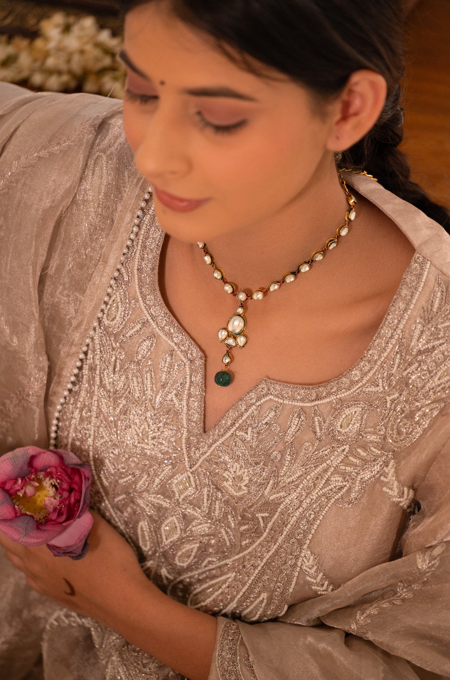 Lipi Kundan Pendant Necklace Set
