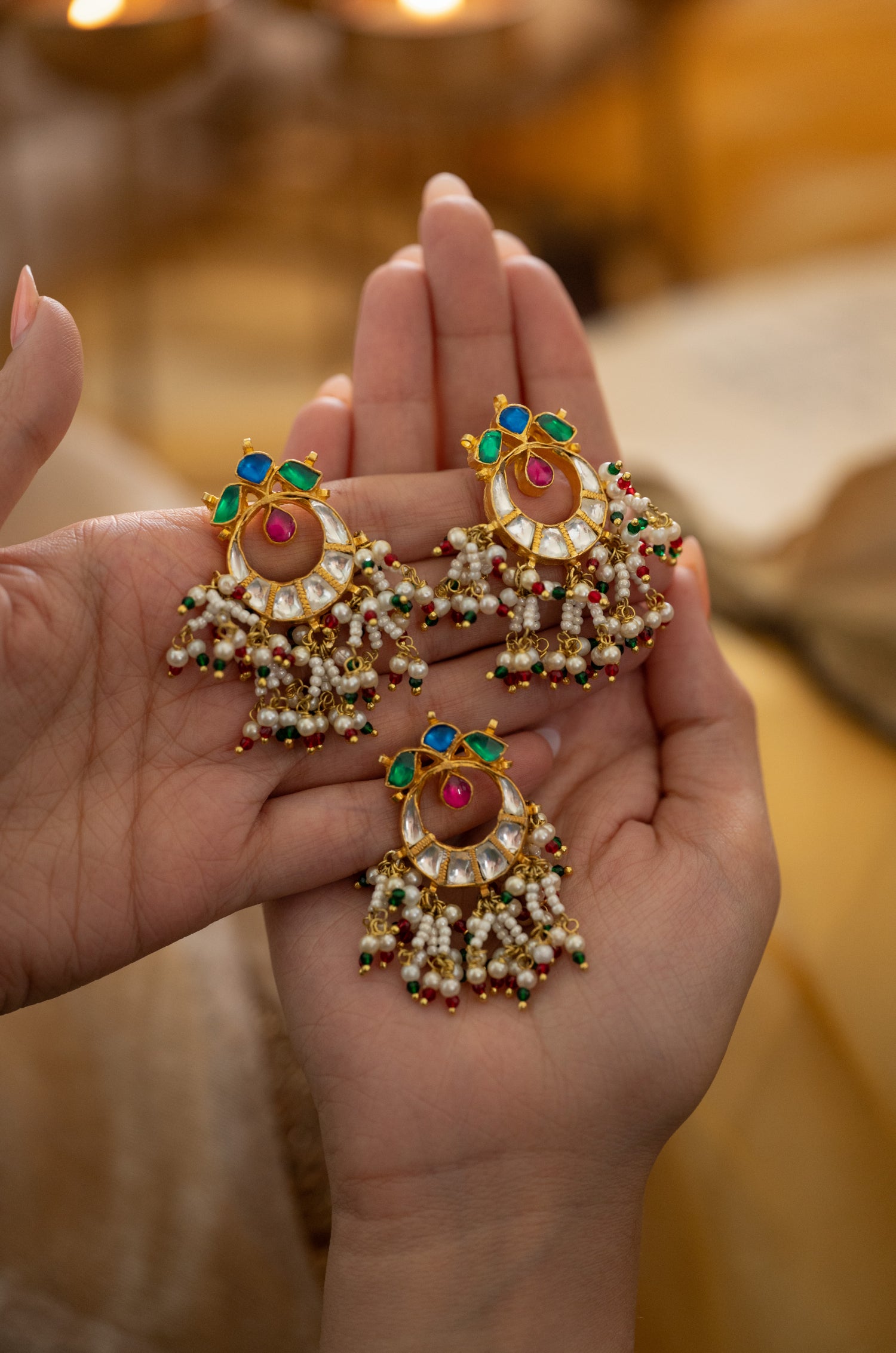 Ruhee Multicolored Kundan Braid Pin