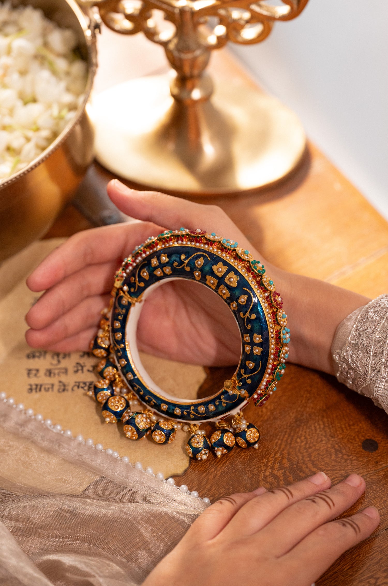 Kanika Blue Meenakari Bangle