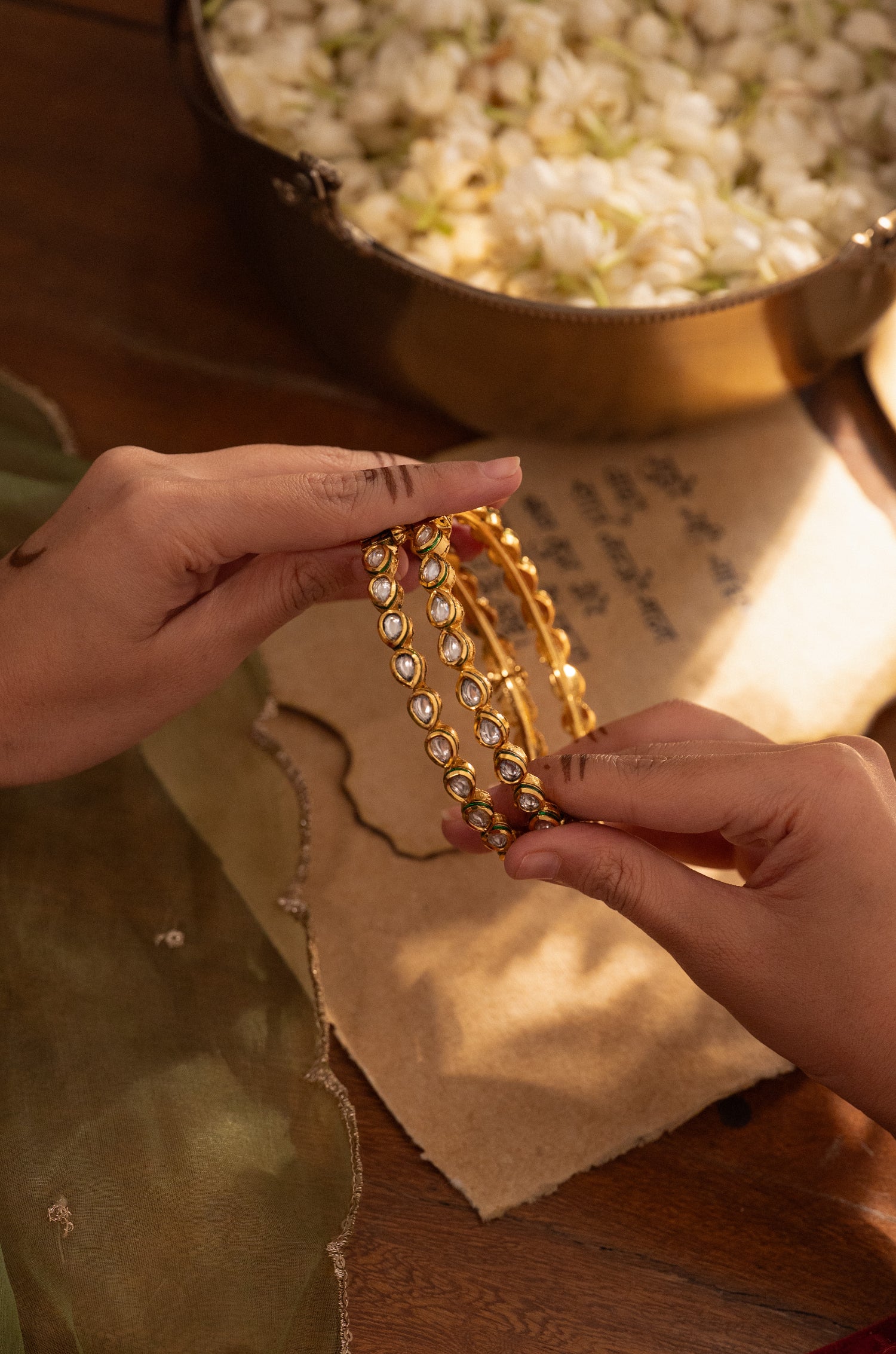 Urmi Kundan Bangles - Set of 2