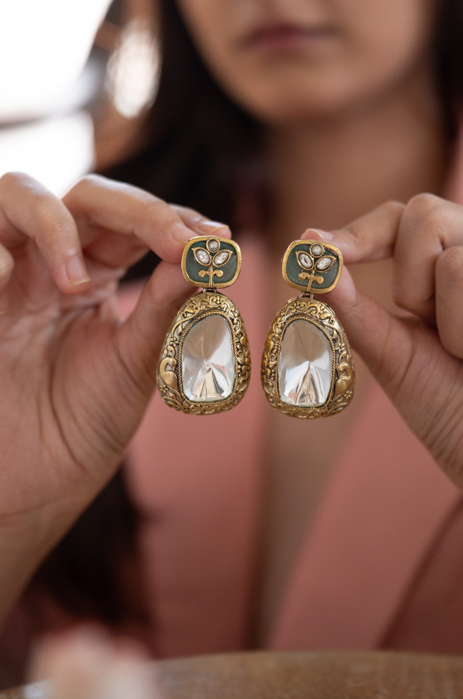 Mishthi Mint Polki Earrings