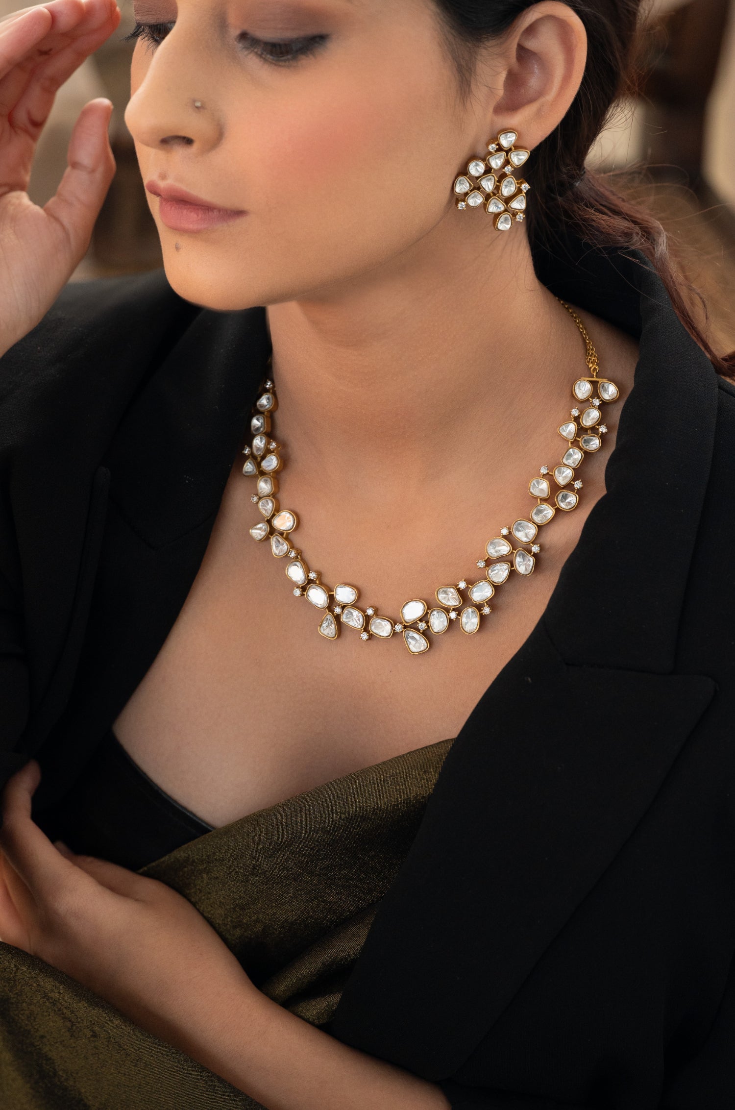 Daisy Polki Necklace Set